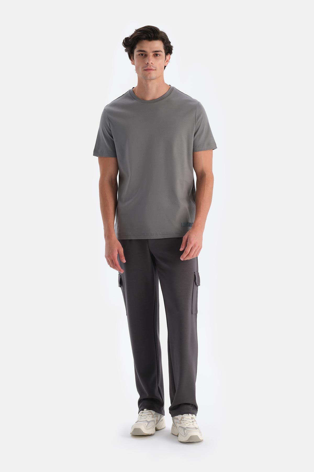 Antrasıt Erkek Yan Cepli Modal Eşofman Altı