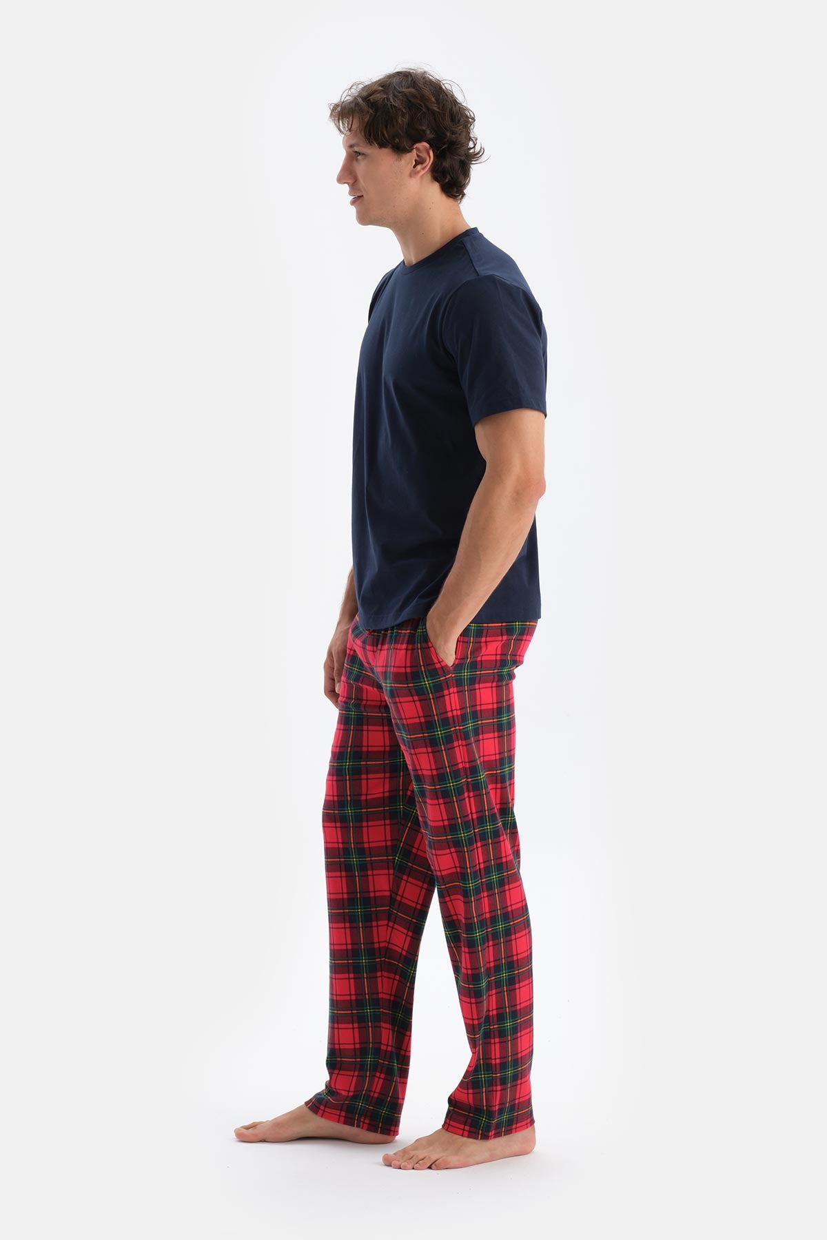 Multicolor Erkek O Yaka Pijama Takımı