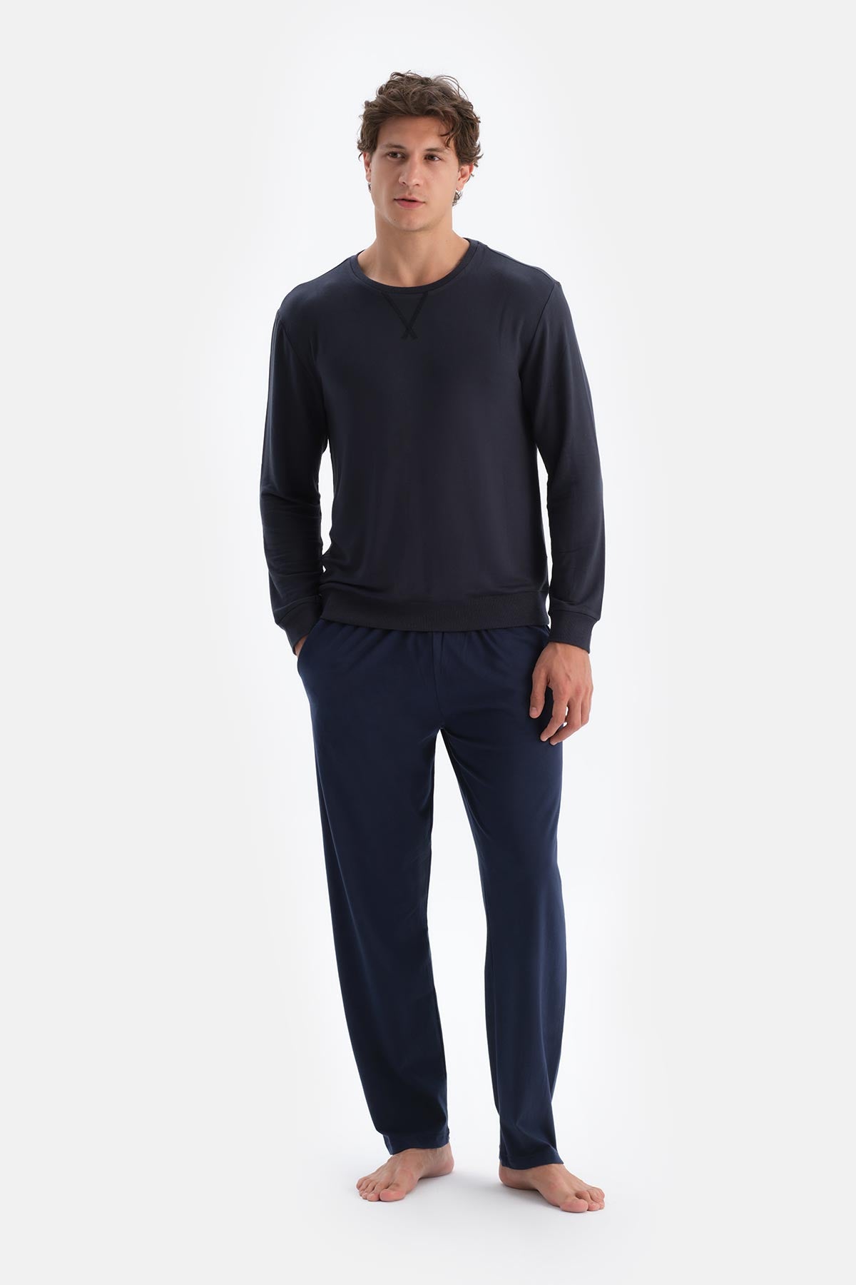 Koyu Indigo Erkek Tek Alt