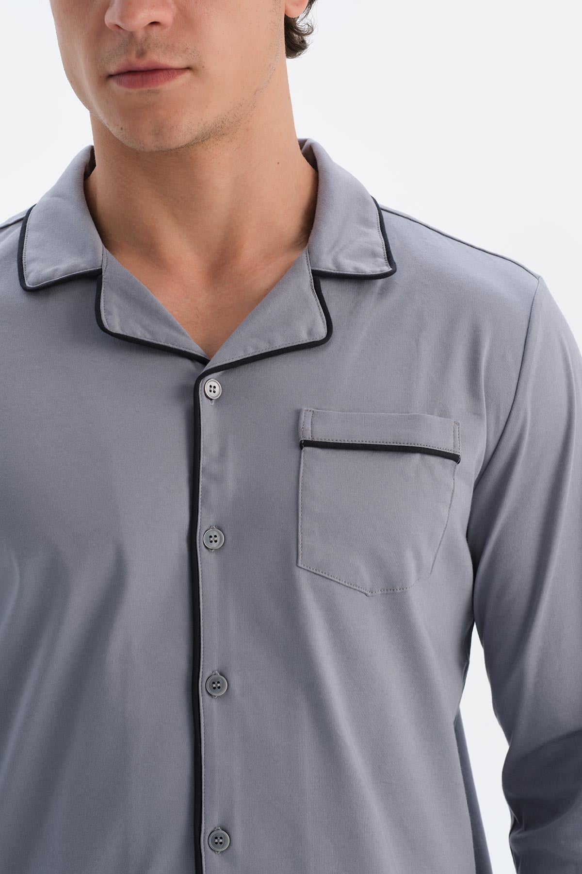 Gri Merserize Gömlek
