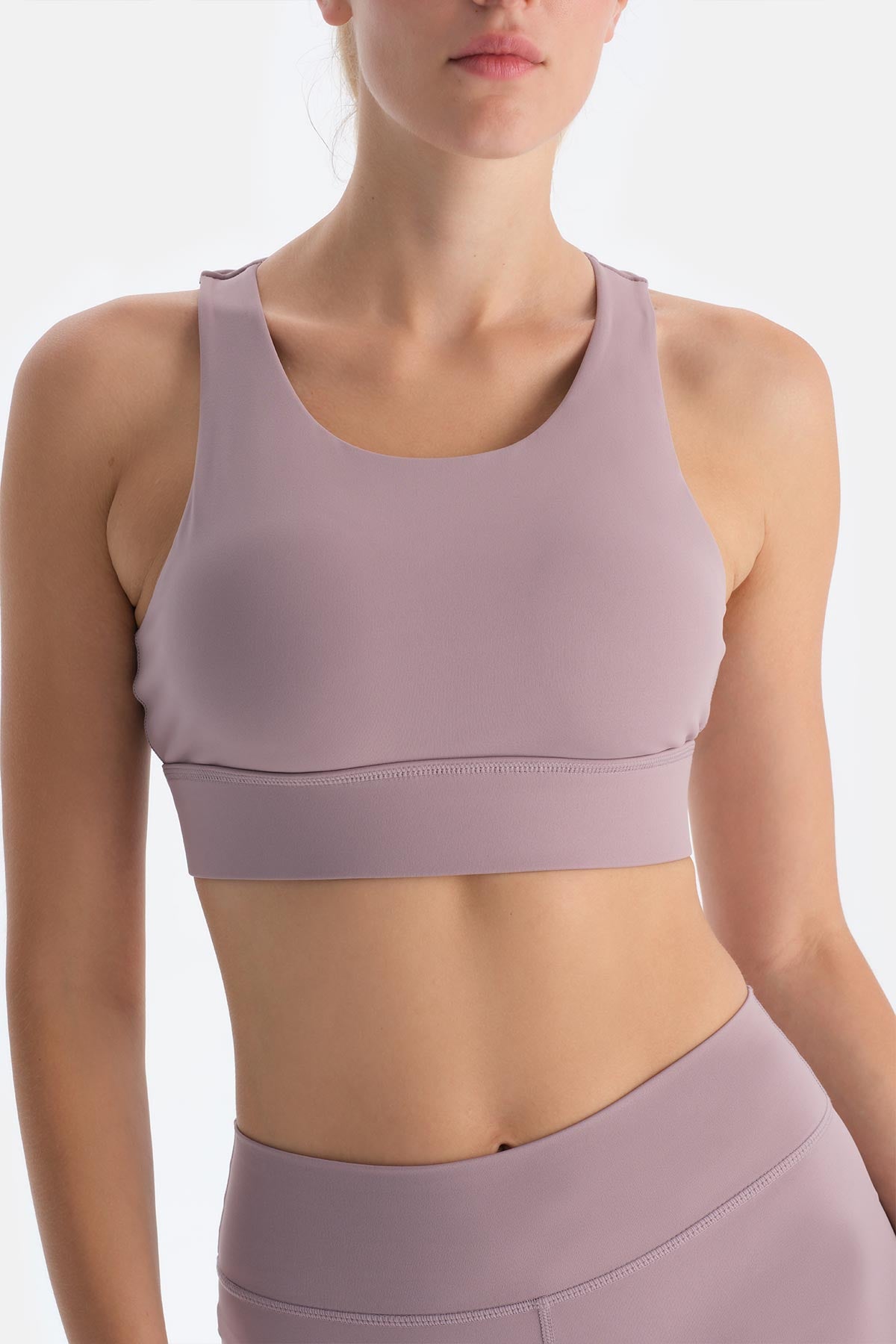 Dusty Rose TULLE BACK DETAILED SPORTS BRA