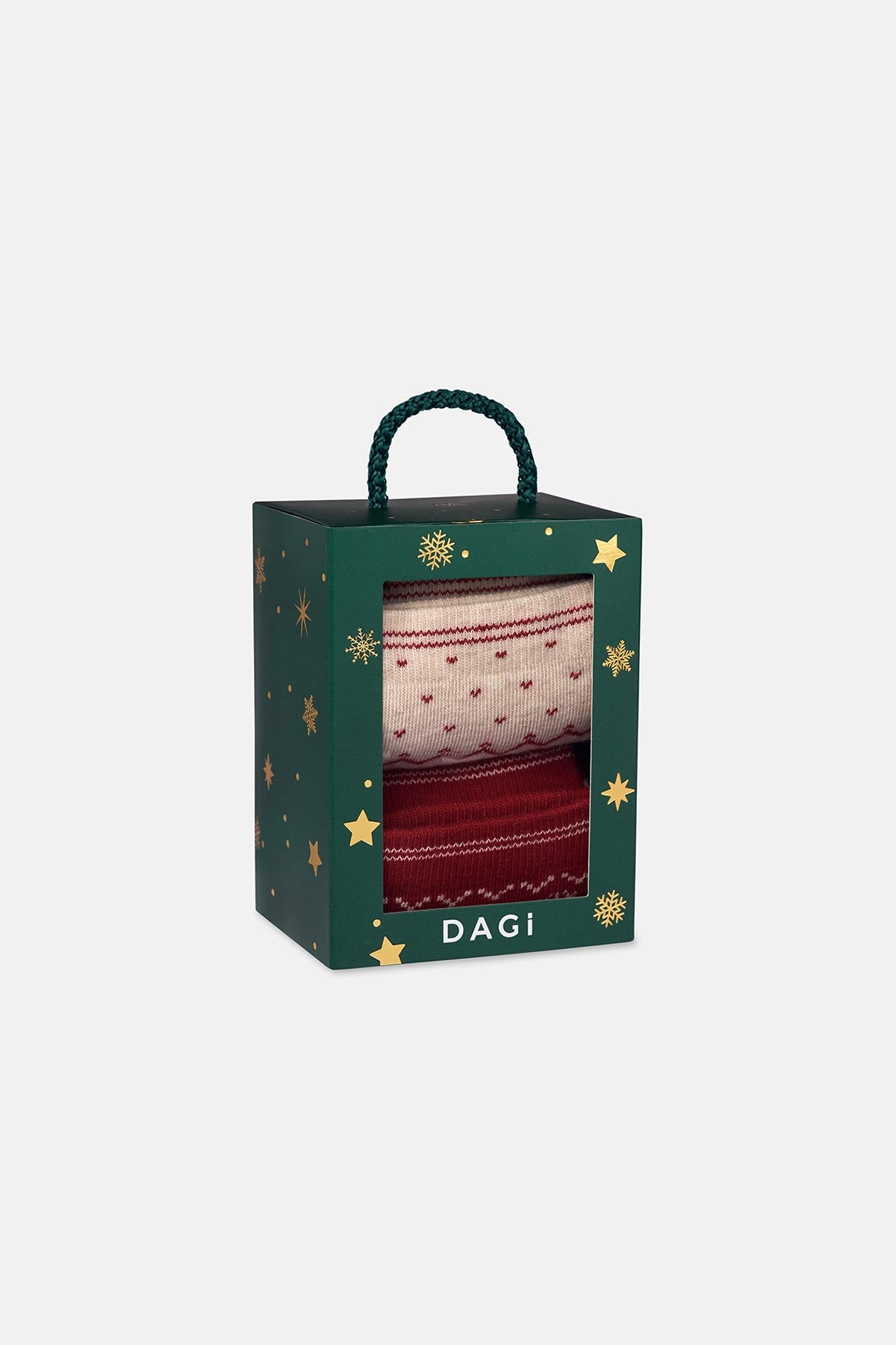 Beige-Red WOMENS COTTON ZIGZAG TEXTURED SOCKS