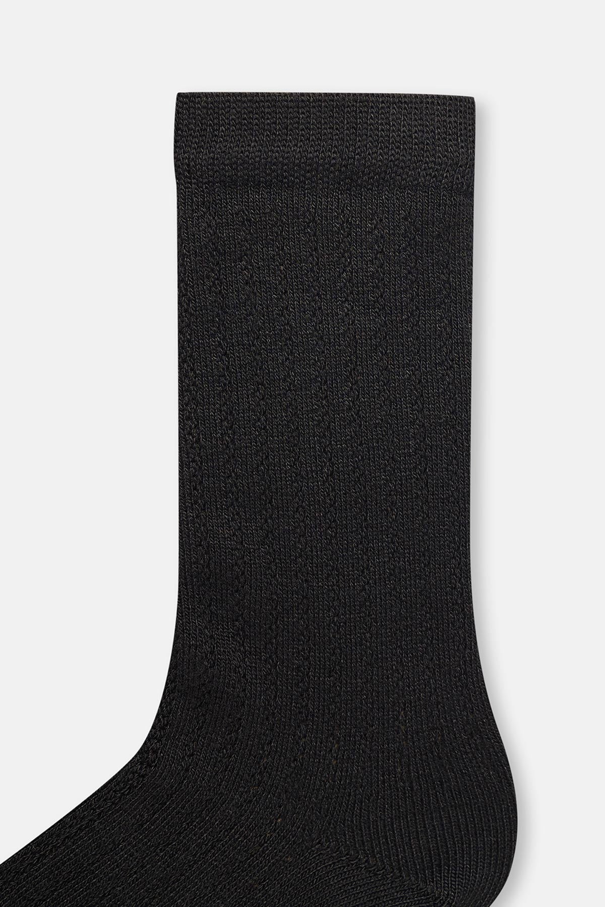 Siyah Kadın Ajurlu Bambu Çorap