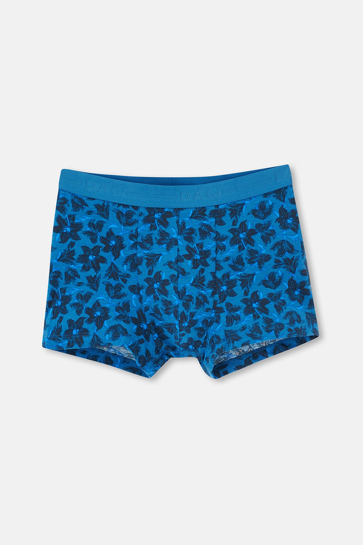 Mavi-Siyah 3'lü Desenli Pamuk Boxer