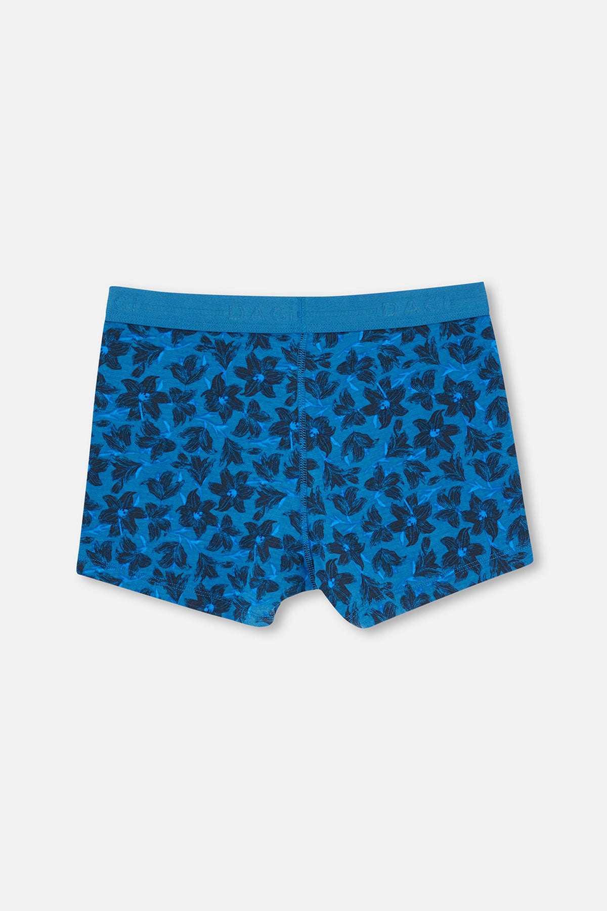 Mavi-Siyah 3'lü Desenli Pamuk Boxer