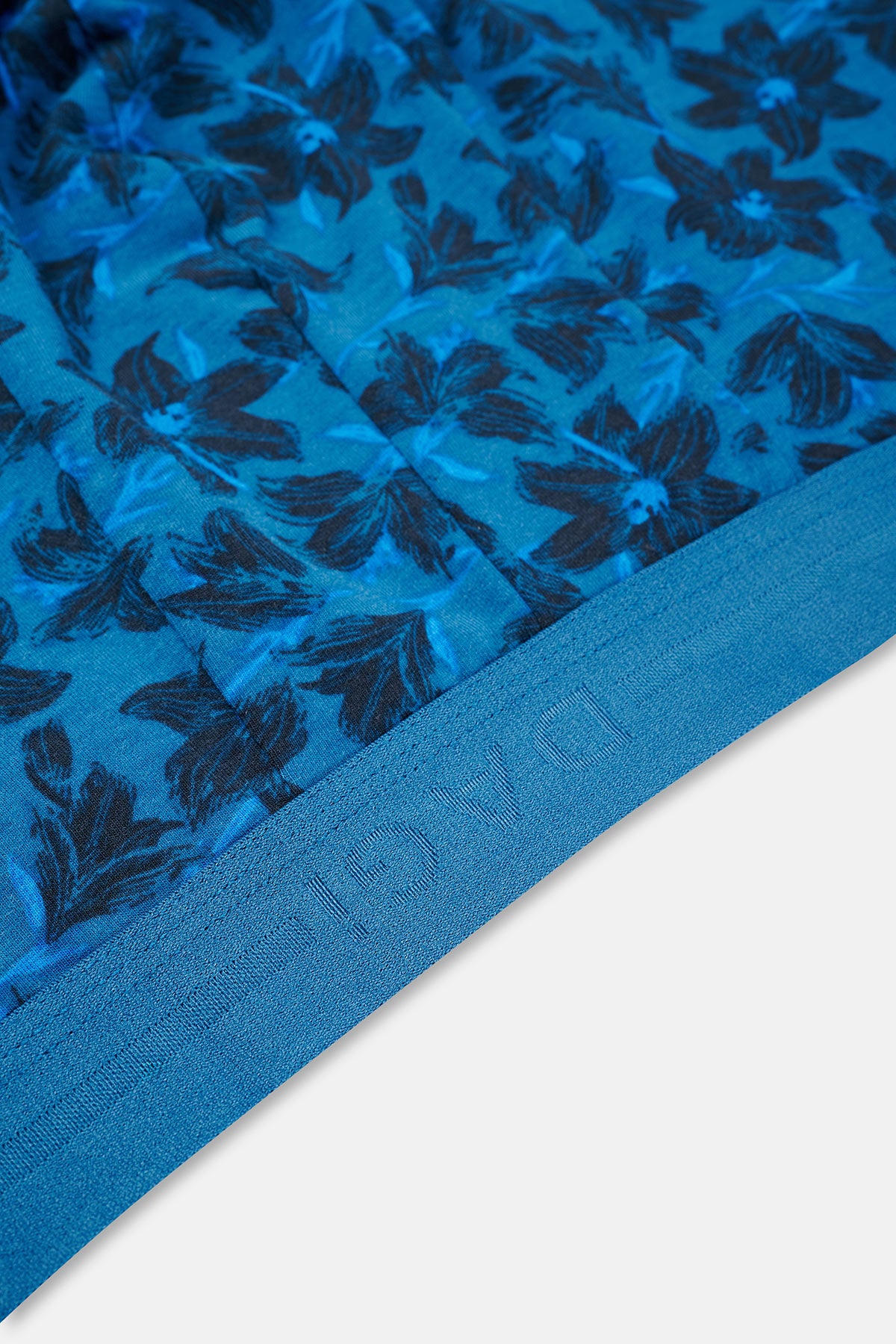 Mavi-Siyah 3'lü Desenli Pamuk Boxer