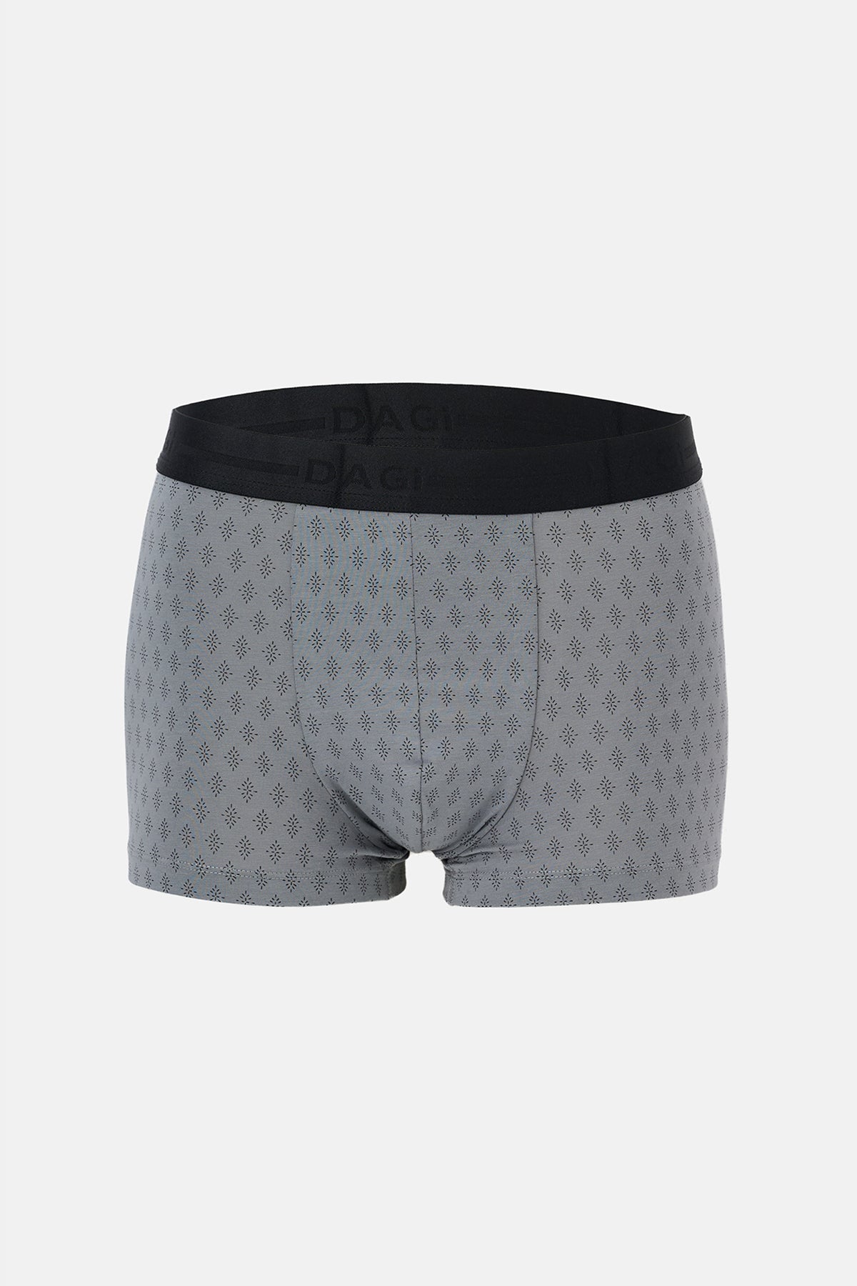 Gri-Siyah 3'lü Desenli Pamuk Boxer