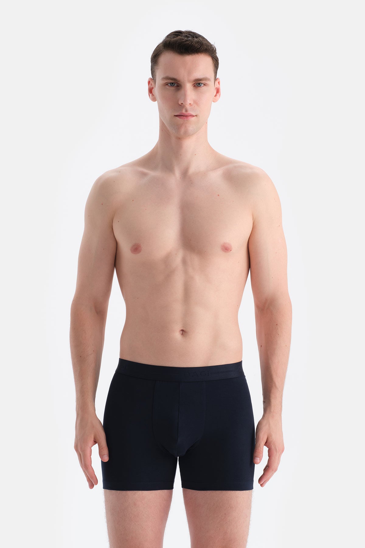 Lacivert Düz Pamuk Boxer