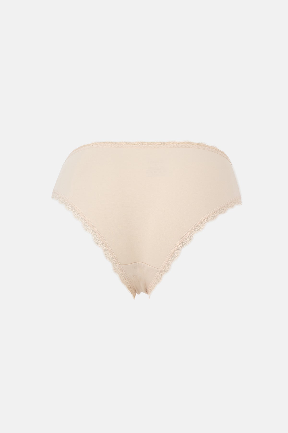 Ekru-Pudra-Vizon Kadın 3'lü Dantel Detaylı Düz Hipster Külot