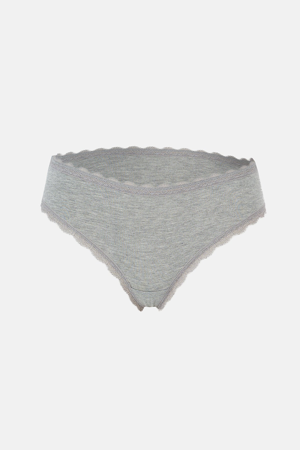 Açık Mavi-Gri Melanj-Mint Kadın 3'lü Dantel Detaylı Düz Hipster Külot