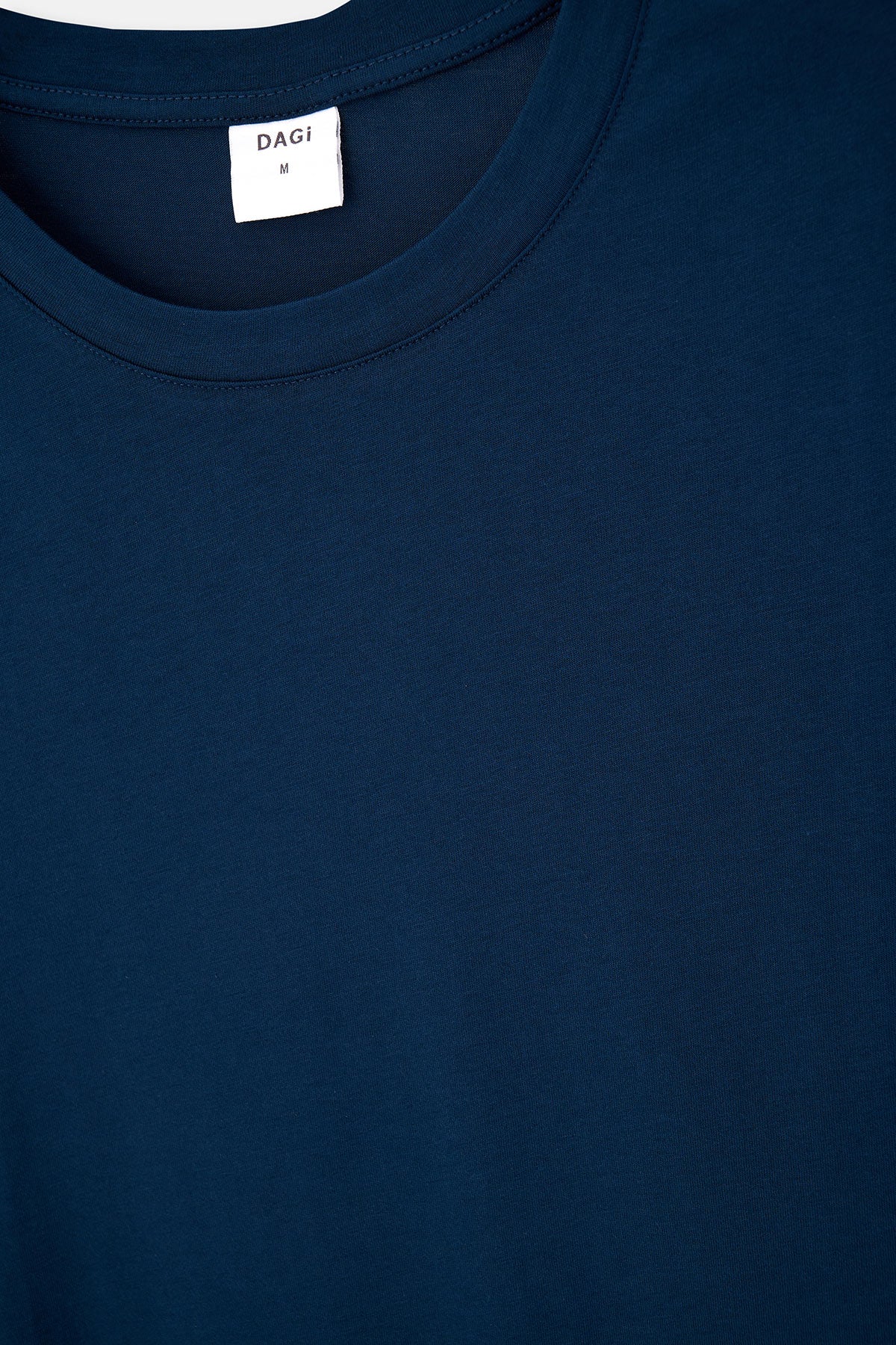 Lacivert Bisiklet Yaka Kısa Kollu Supima Tişört