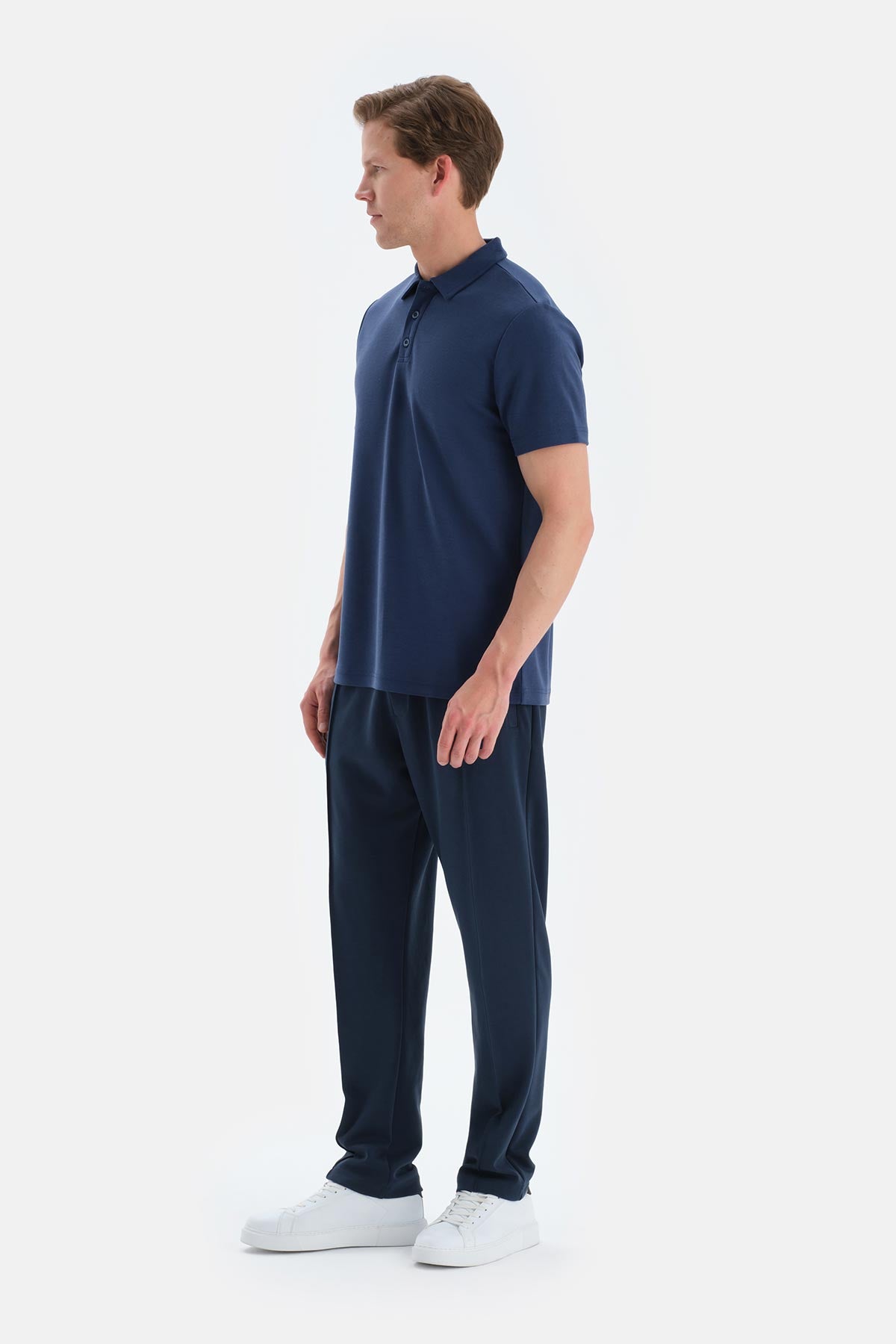 Lacivert Polo Yaka Kısa Kollu Tişört