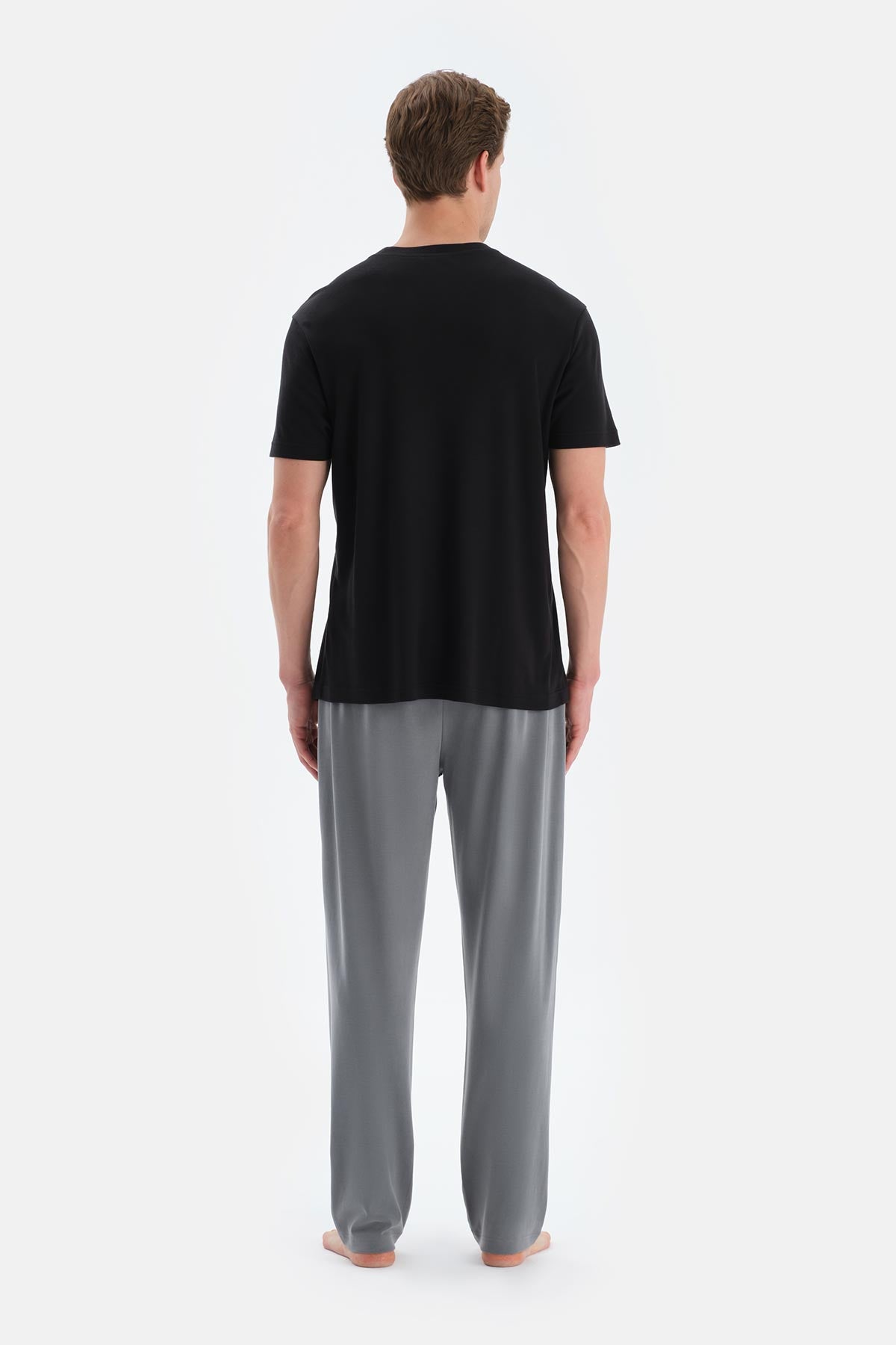 Siyah Cool Touch Bisiklet Yaka Tişört