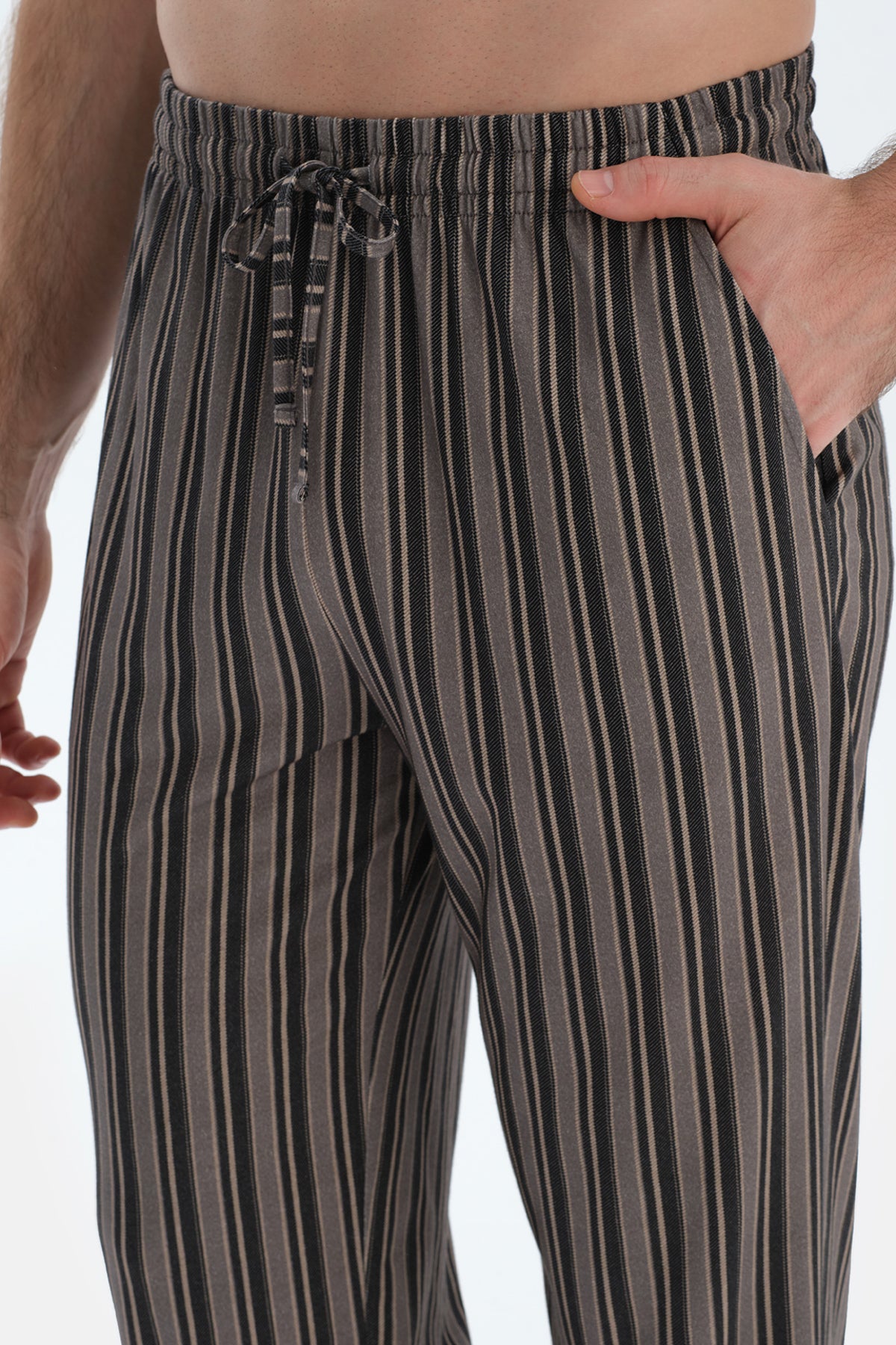 Antrasıt Metraj Baskılı Penye Modal Pantolon