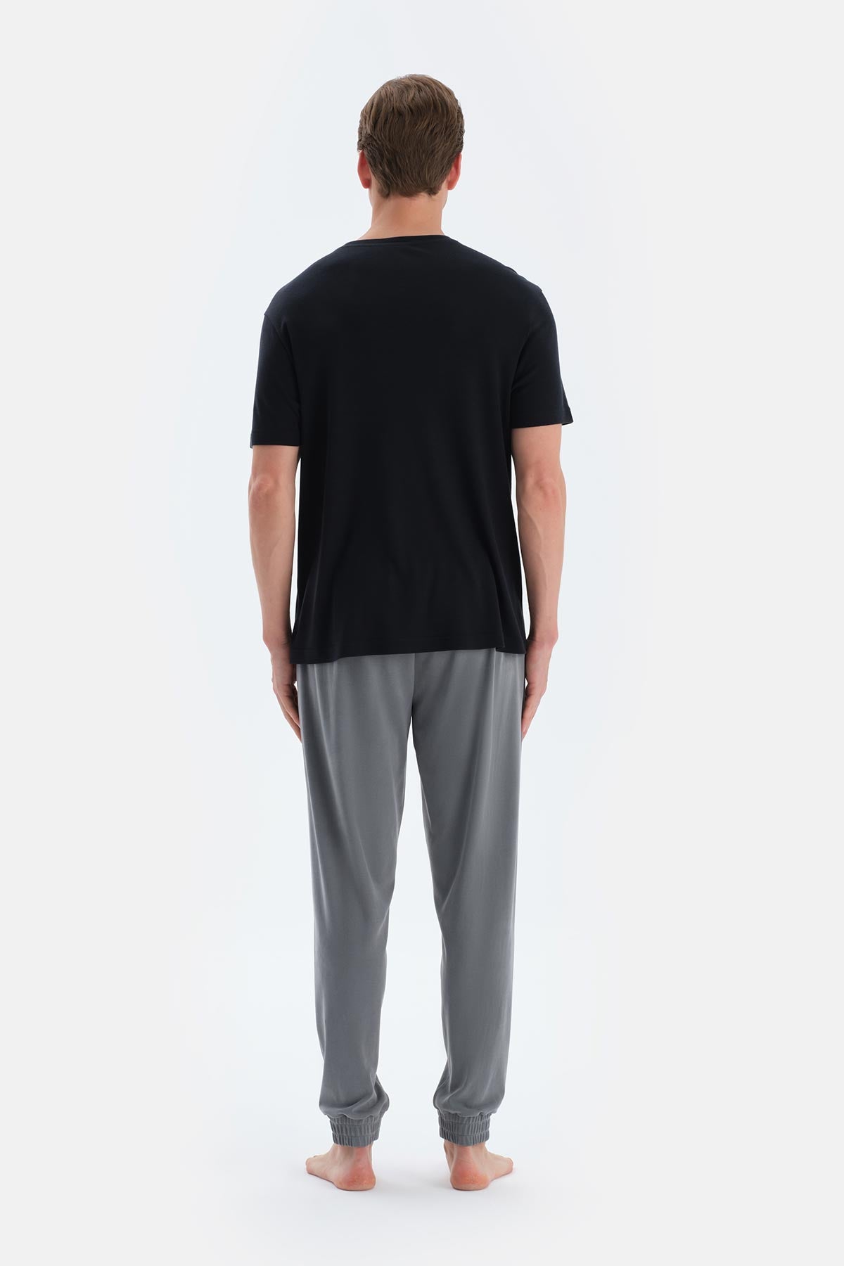 Antrasıt Patlet Detaylı Paça Bantlı Pantolon