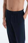 Navy MODAL PIQUE SHORTS WITH POCKETS