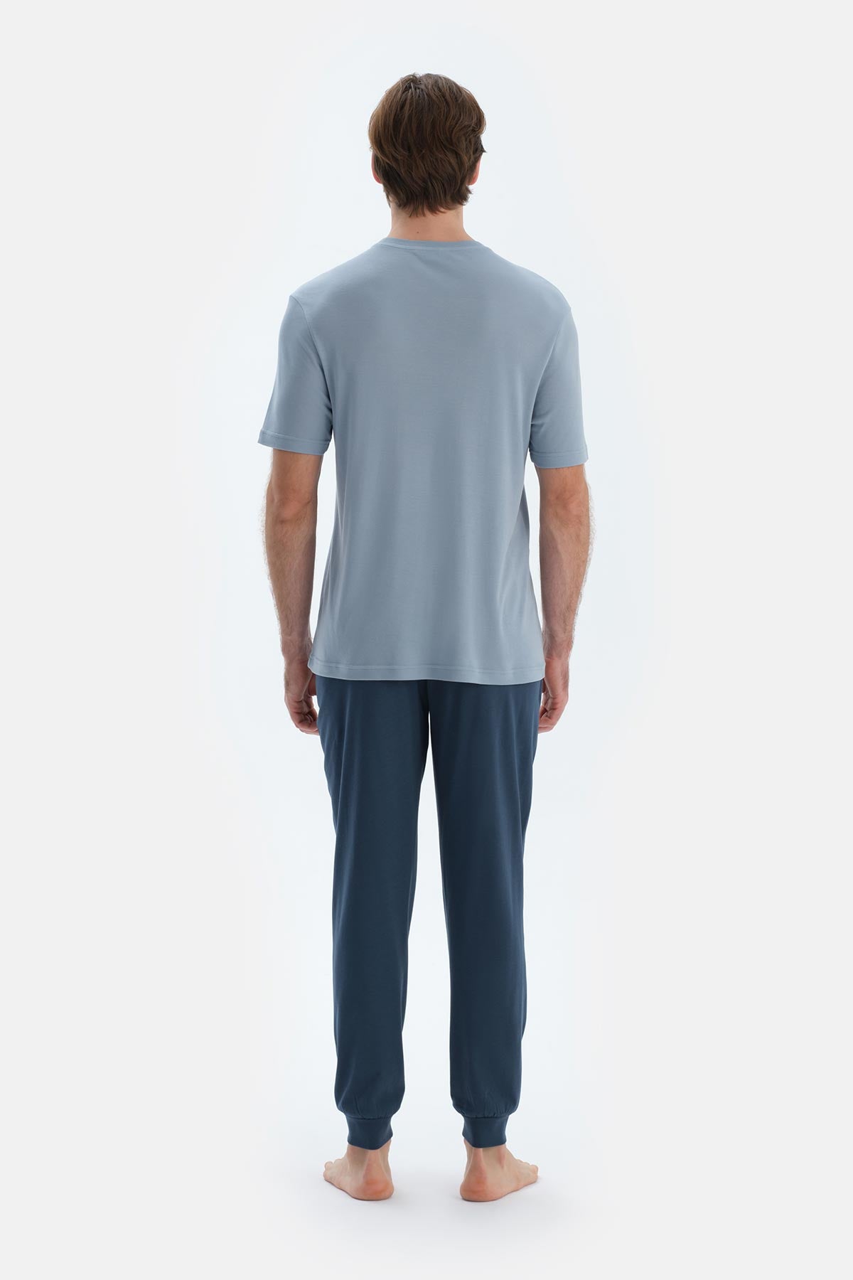 Lacivert Jogger Paça Basıc Penye Modal Pantolon