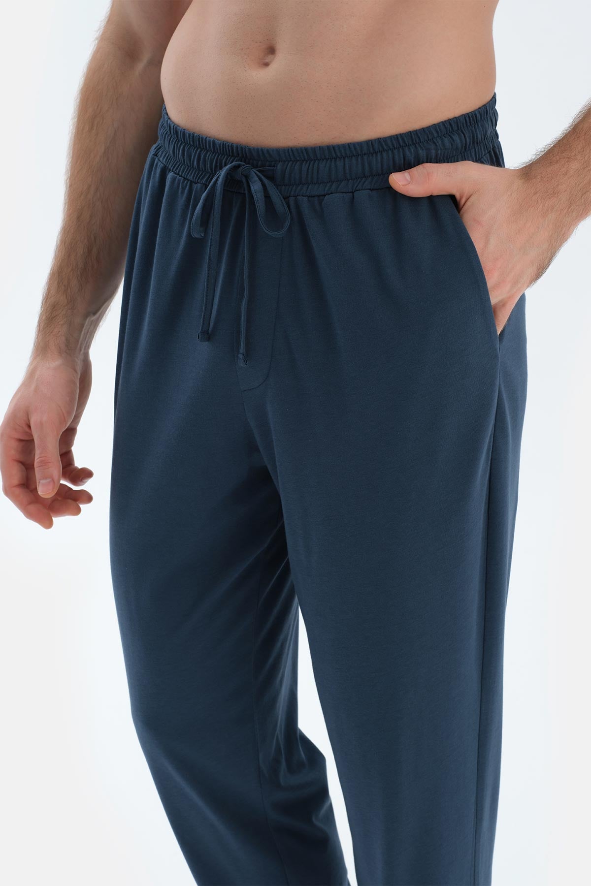 Lacivert Jogger Paça Basıc Penye Modal Pantolon