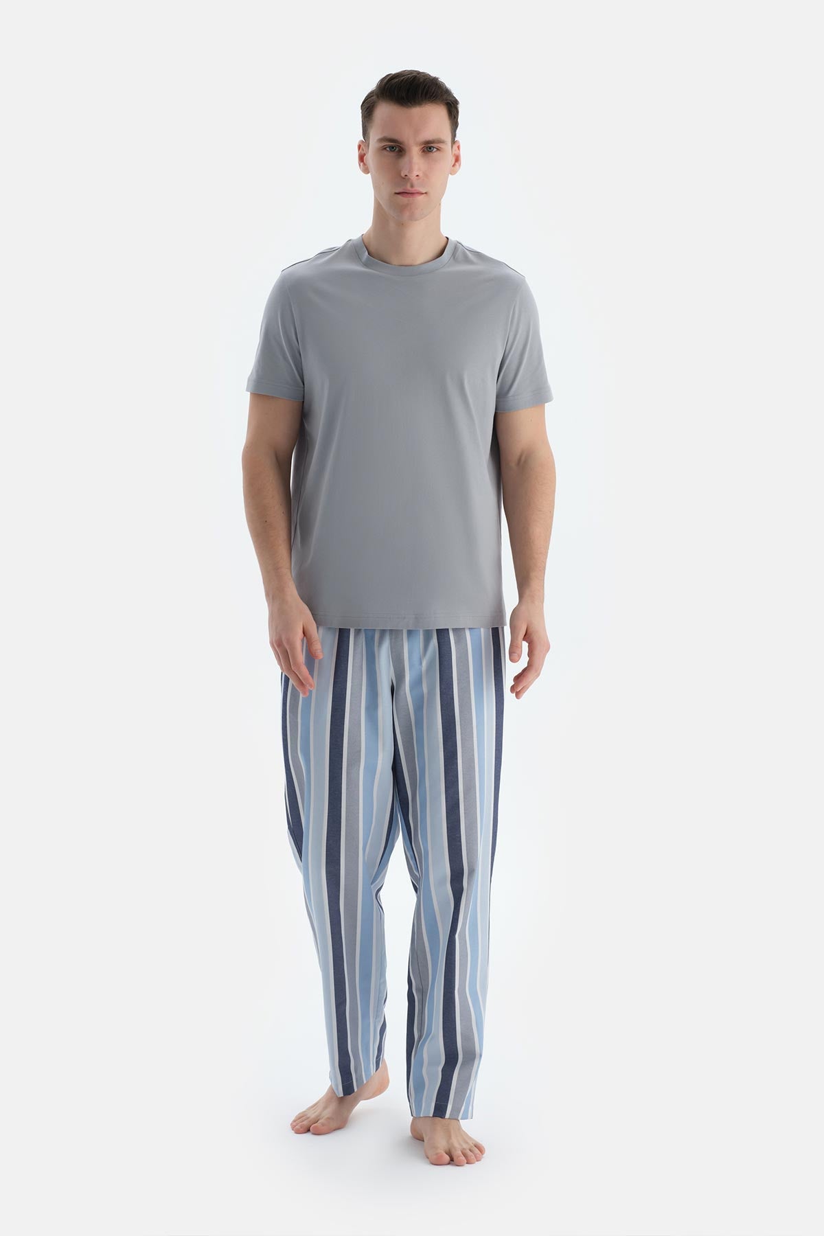 Multicolor Çizgili Dokuma Pantolon