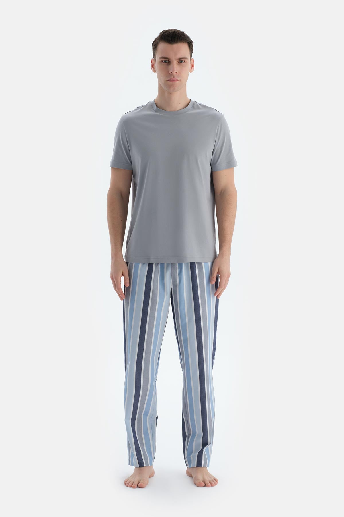 Multicolor Çizgili Dokuma Pantolon