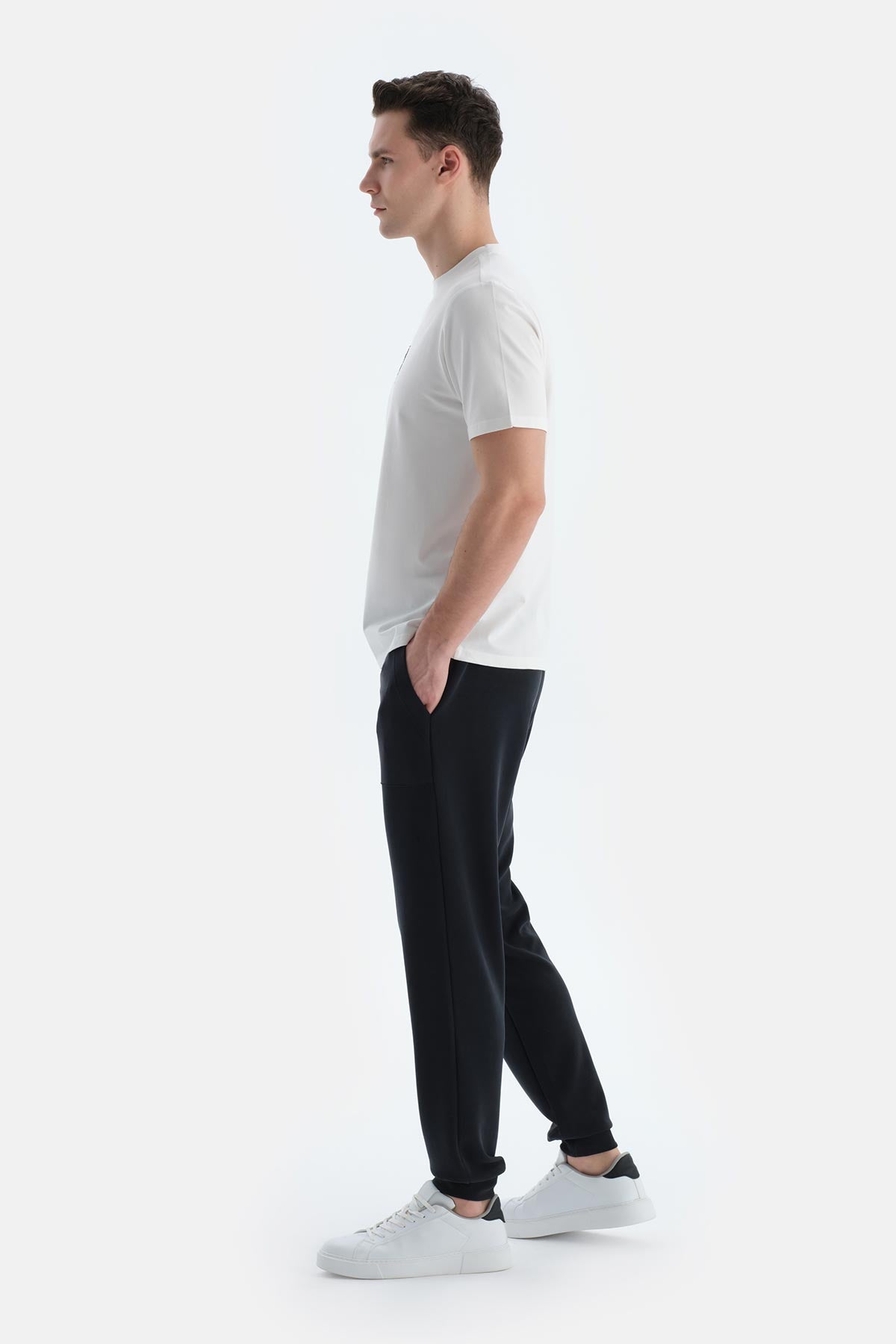 Siyah Erkek Modal Karışımlı Jogger Pantolon