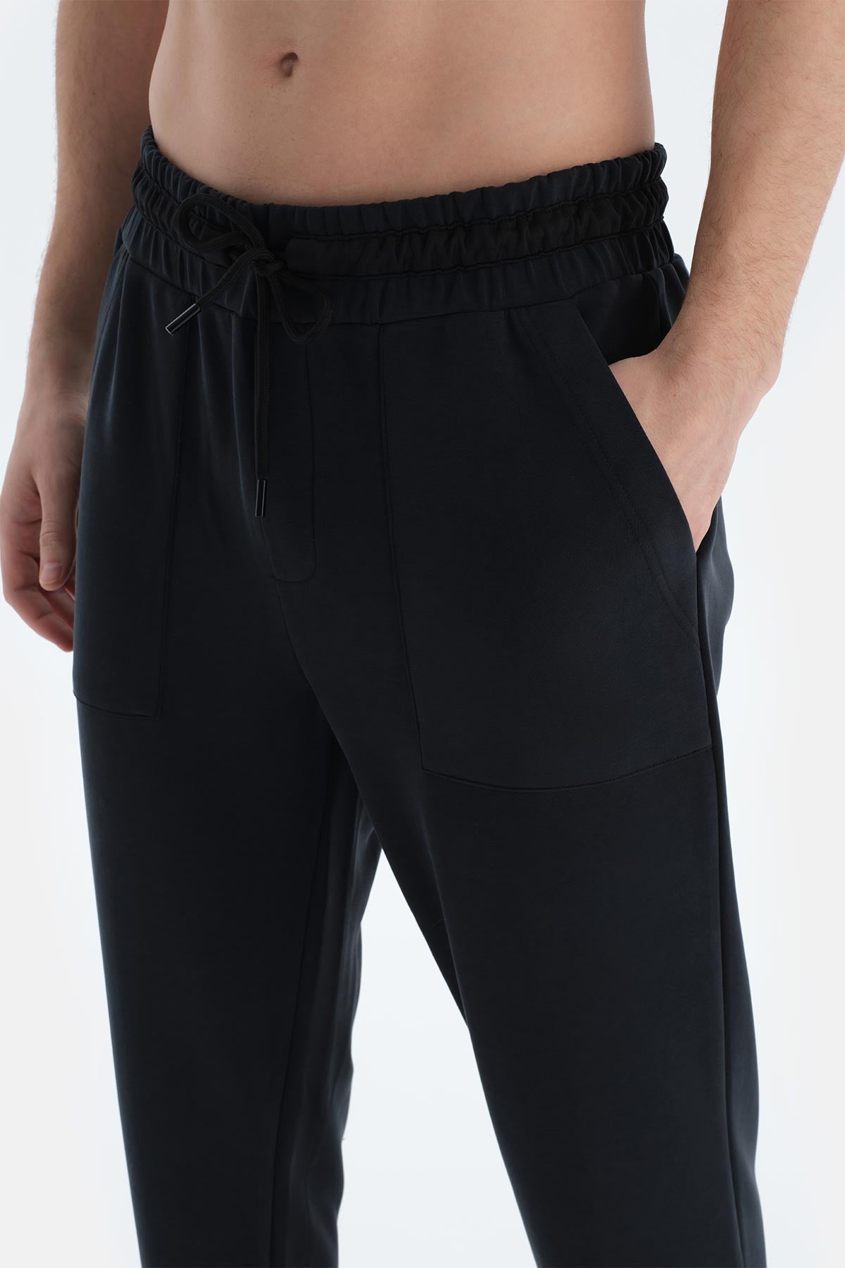 Siyah Erkek Modal Karışımlı Jogger Pantolon