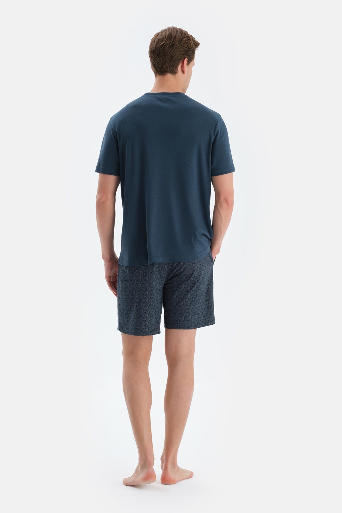 Indigo Penye Modal Ikili Şort