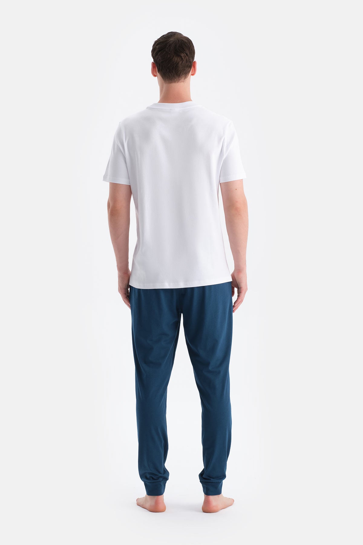 Petrol Yeşili Jogger Paça Basic Penye Modal Pantolon