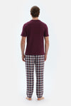 Bordeaux COTTON MODAL KNITTED TWO PANTS WITH POCKETS AND LACES
