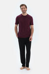 Bordeaux COTTON MODAL KNITTED TWO PANTS WITH POCKETS AND LACES