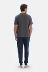 Anthracite COTTON MODAL KNITTED TWO PANTS WITH POCKETS AND LACES