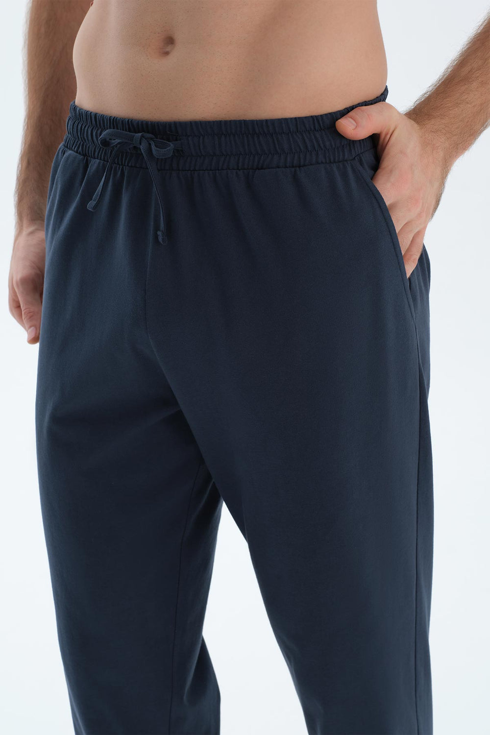 Anthracite COTTON MODAL KNITTED TWO PANTS WITH POCKETS AND LACES