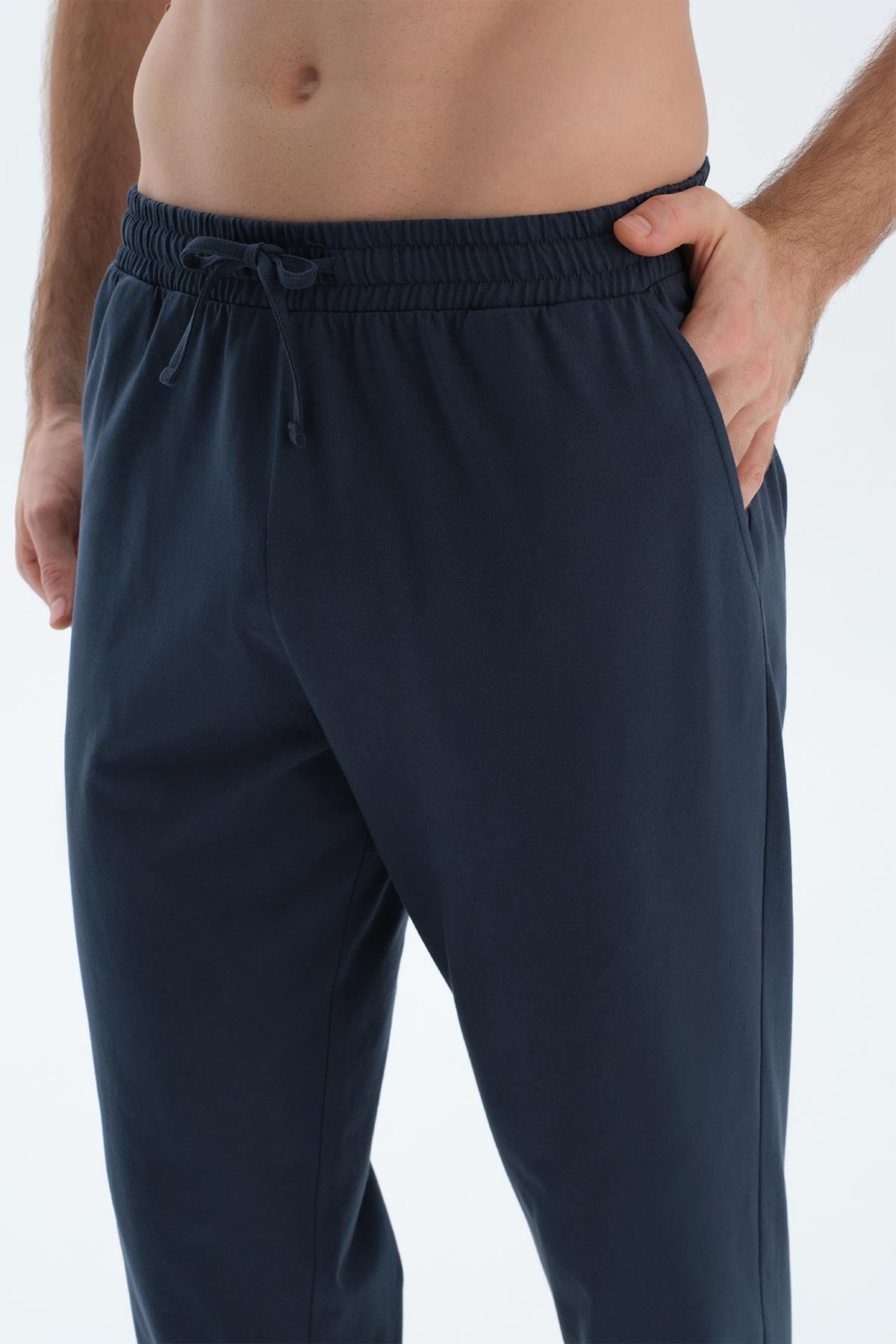Anthracite COTTON MODAL KNITTED TWO PANTS WITH POCKETS AND LACES