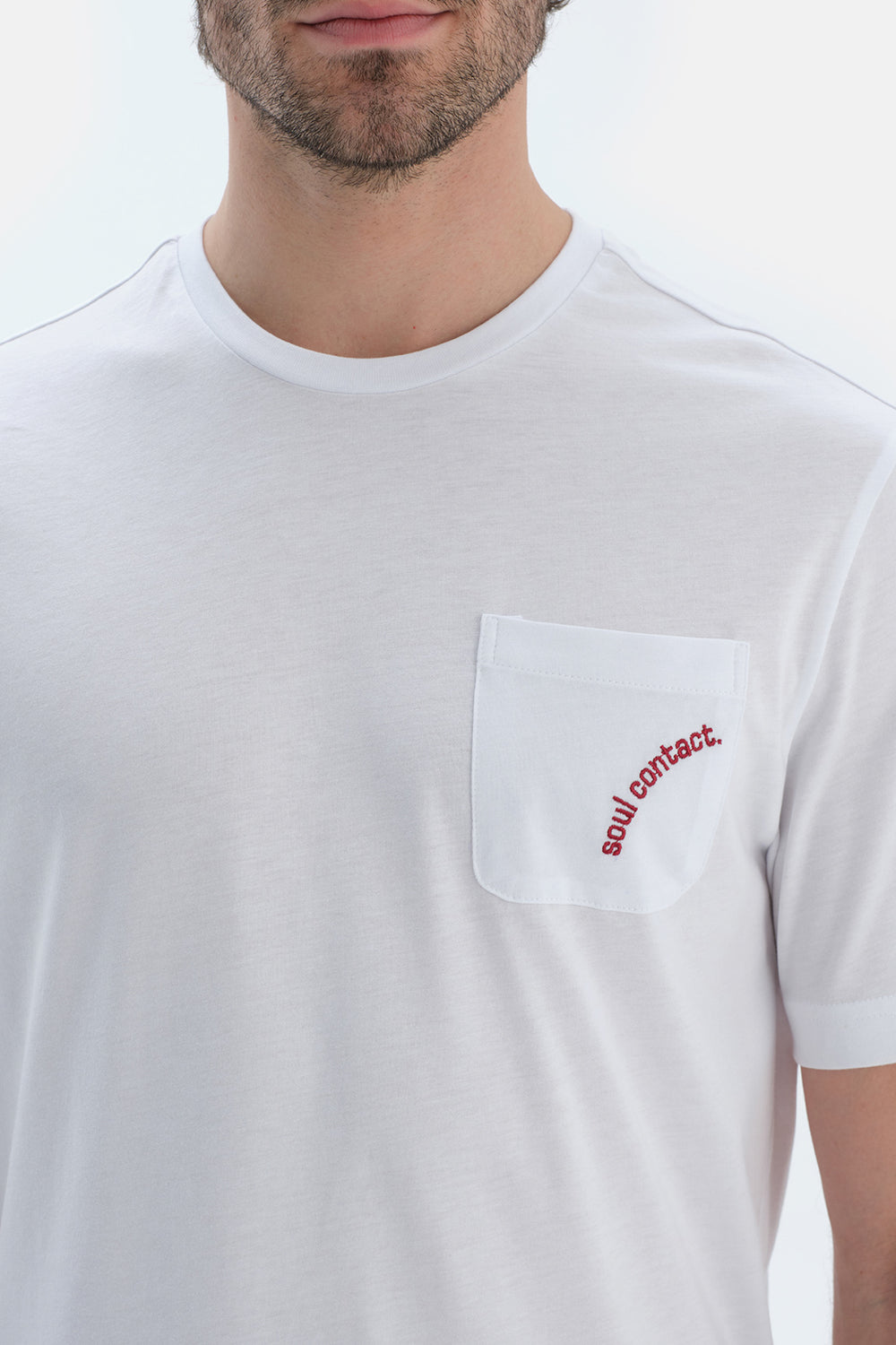 Ekru Cep Detaylı Kısa Kollu Tişört Mıkroprınt Desenli Pantolon Pijama Takımı