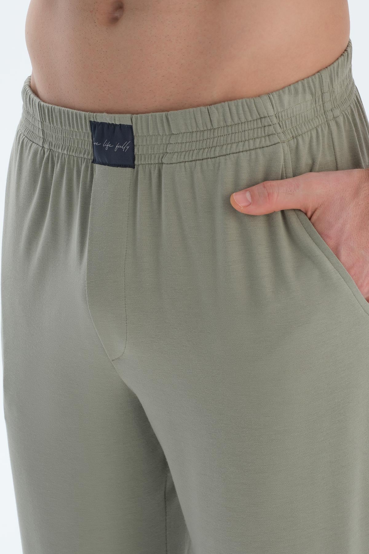 Bej Kısa Kollu Basıc Gömlek Pantolon Pijama Takımı