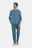 Blue COTTON MODAL KNITTED TWO PANTS WITH POCKETS AND LACES
