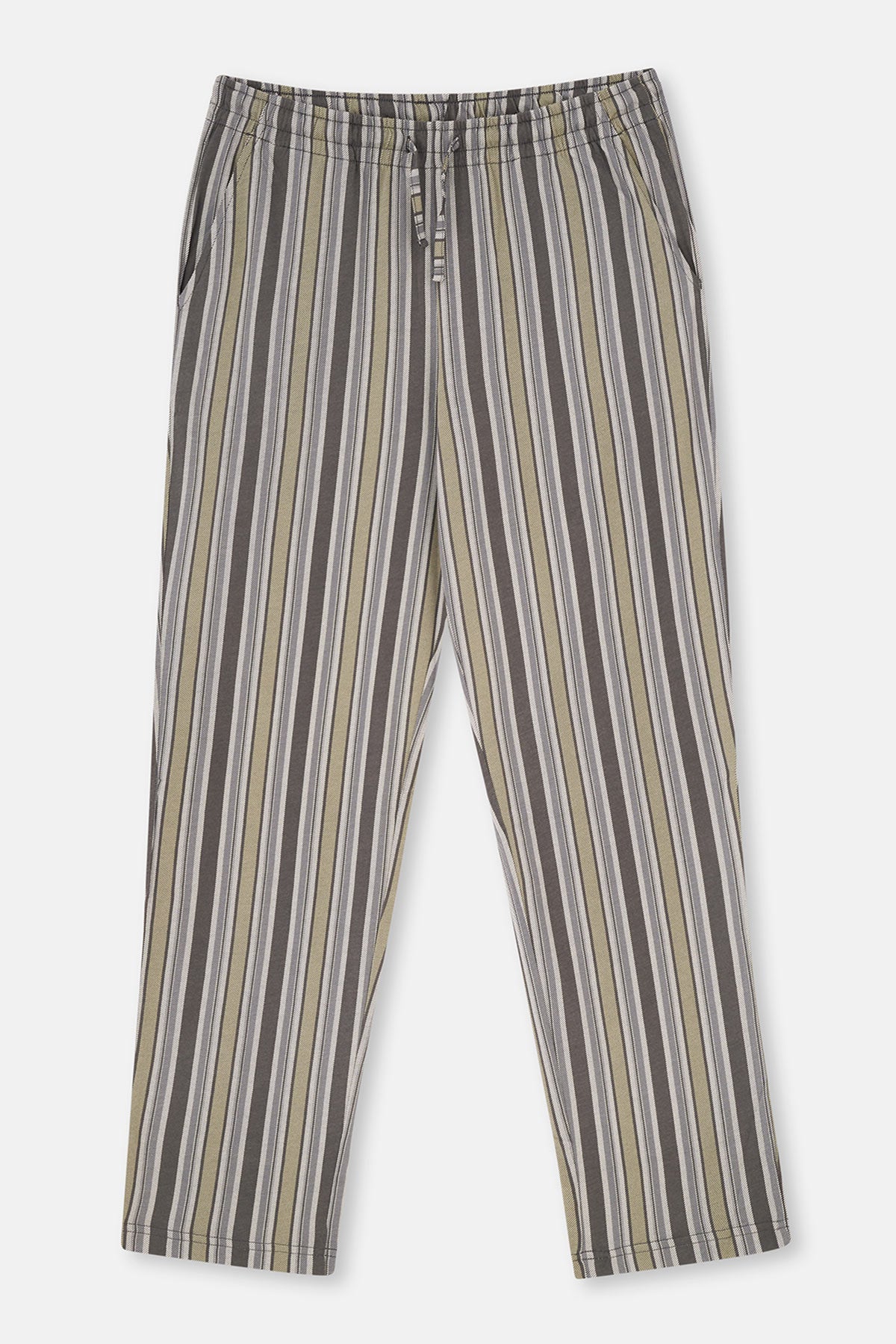 Antrasıt Kısa Kollu Yarım Patlı Tişört Pantolon Pijama Takımı