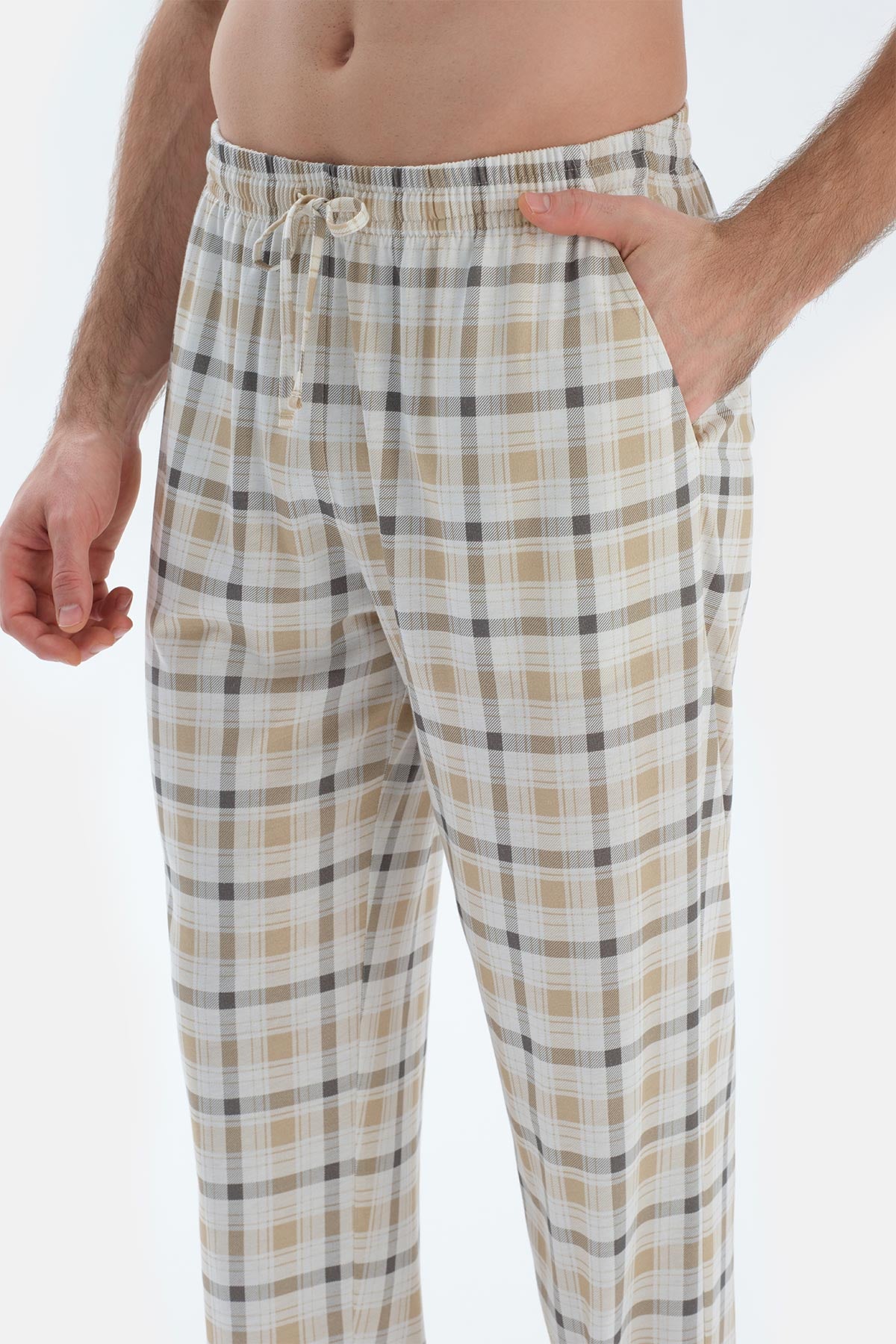 Gri V Yaka Kısa Kollu Tişört Pantolon Pijama Takımı