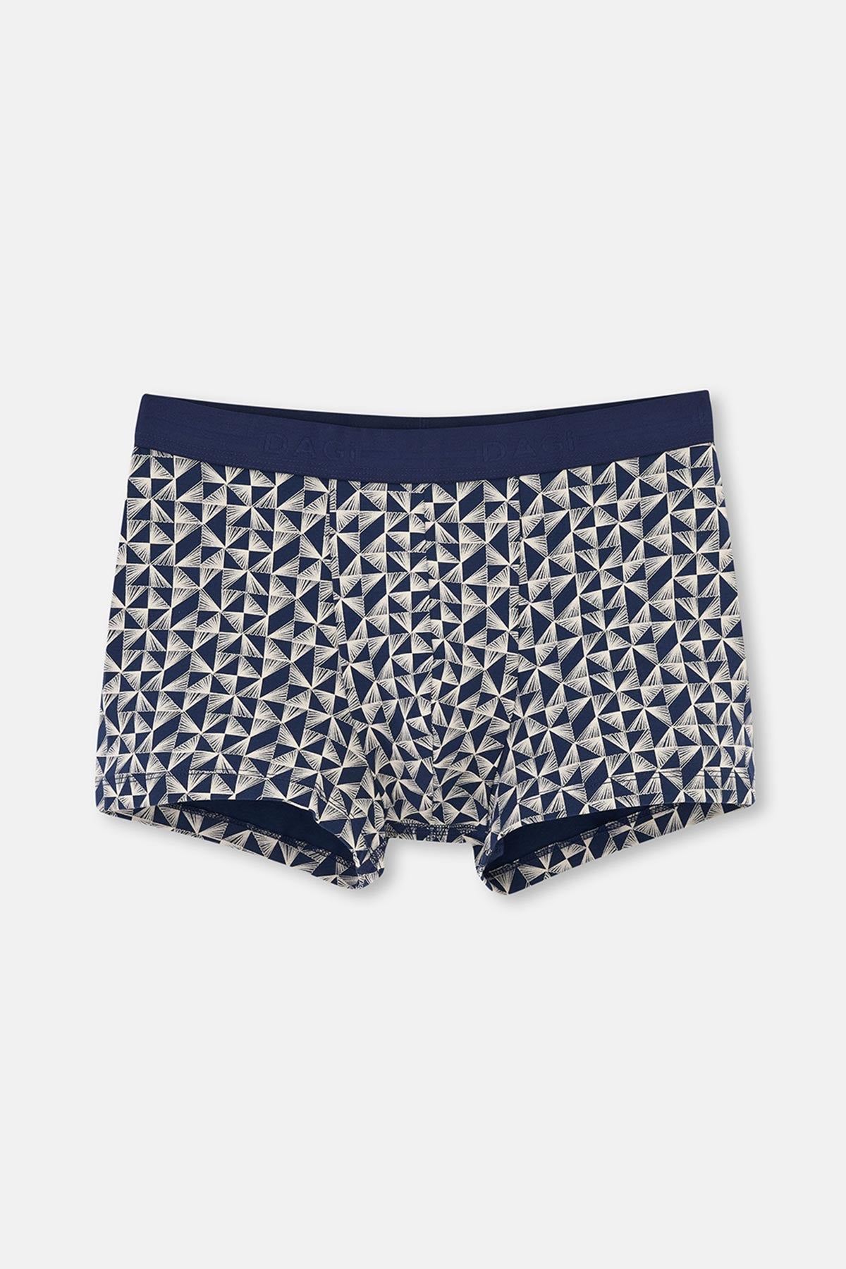 Lacivert 3'lü Desenli Pamuk Boxer