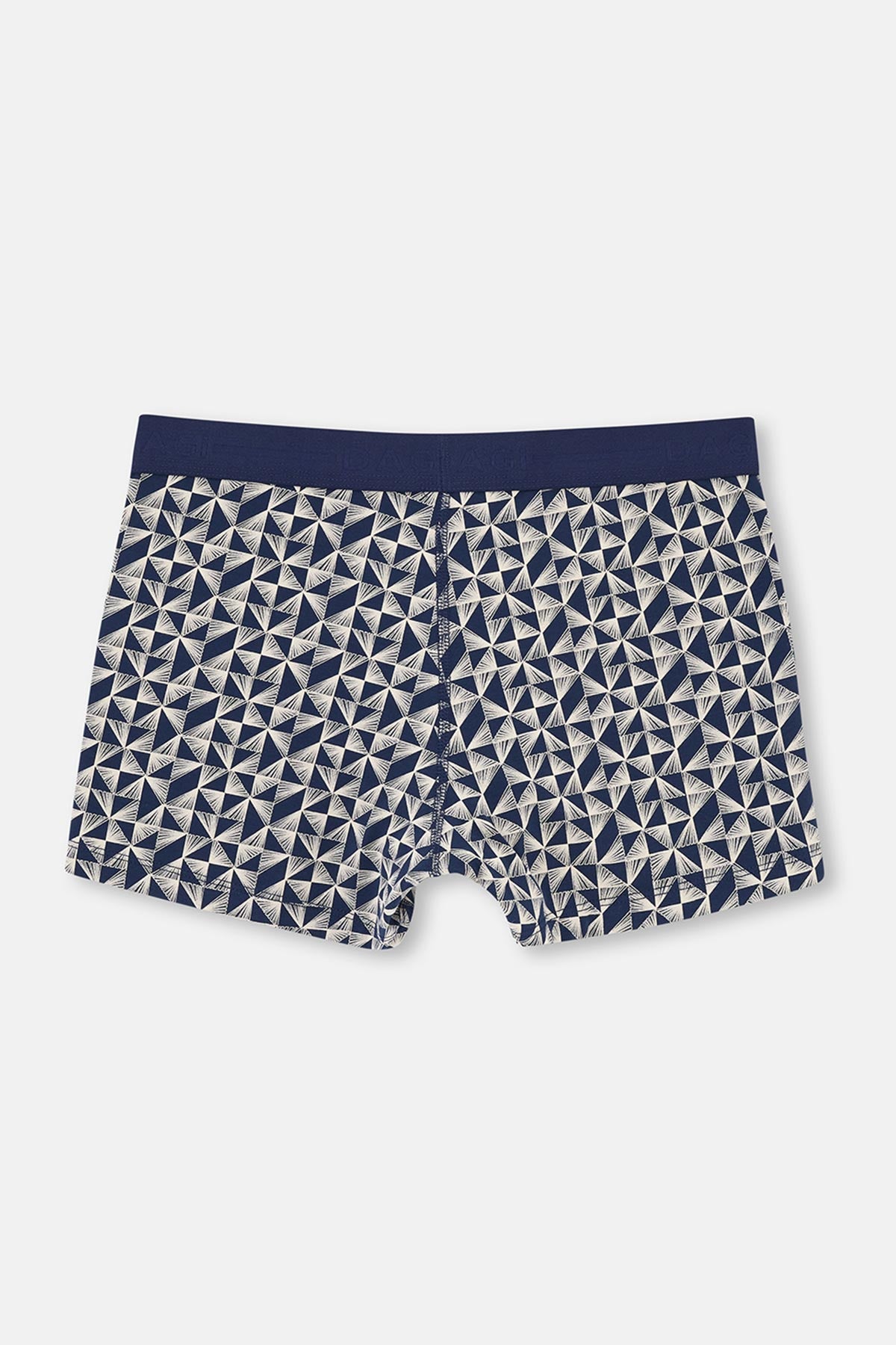 Lacivert 3'lü Desenli Pamuk Boxer