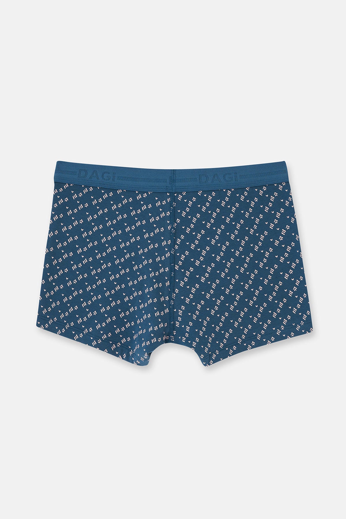 Koyu Mavi 2'li Desenli Pamuk Boxer