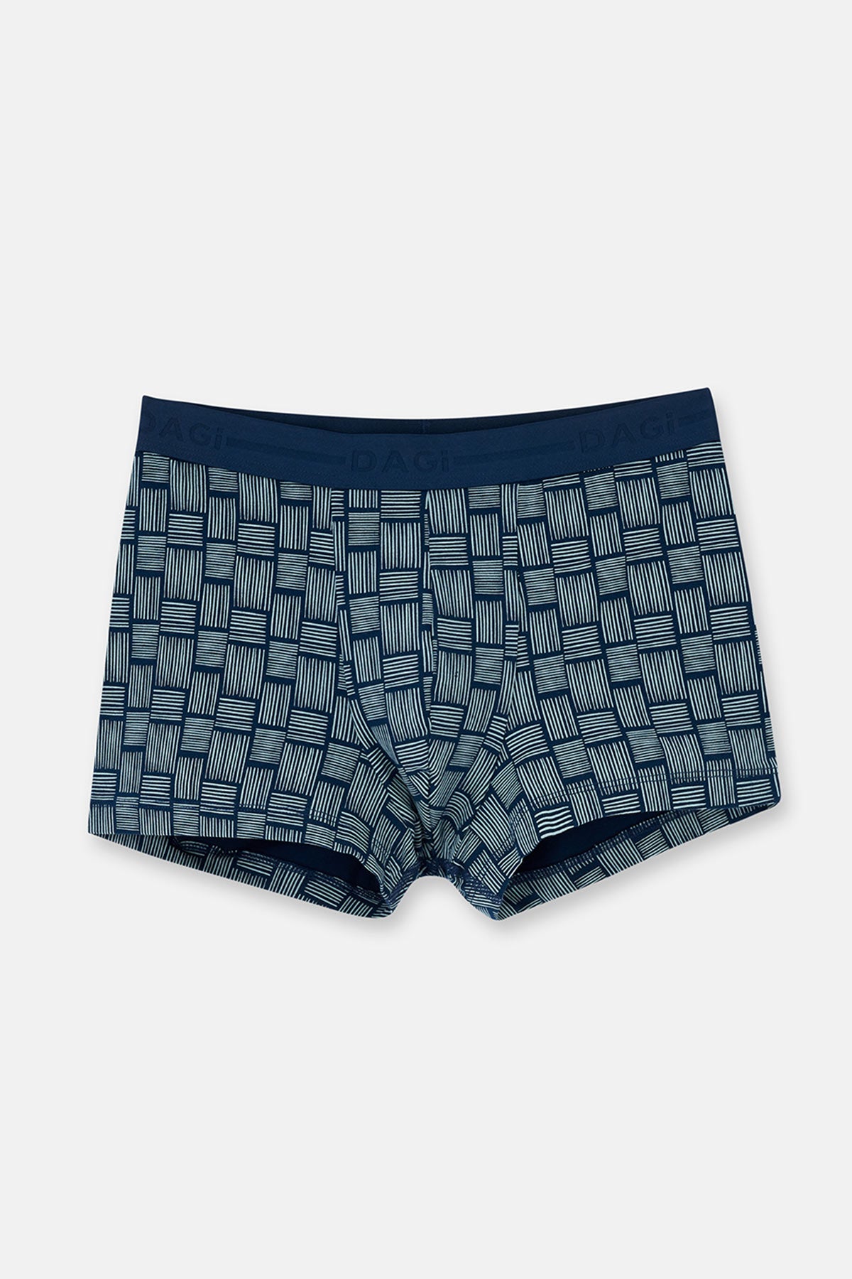 Lacivert Desenli Pamuk Boxer