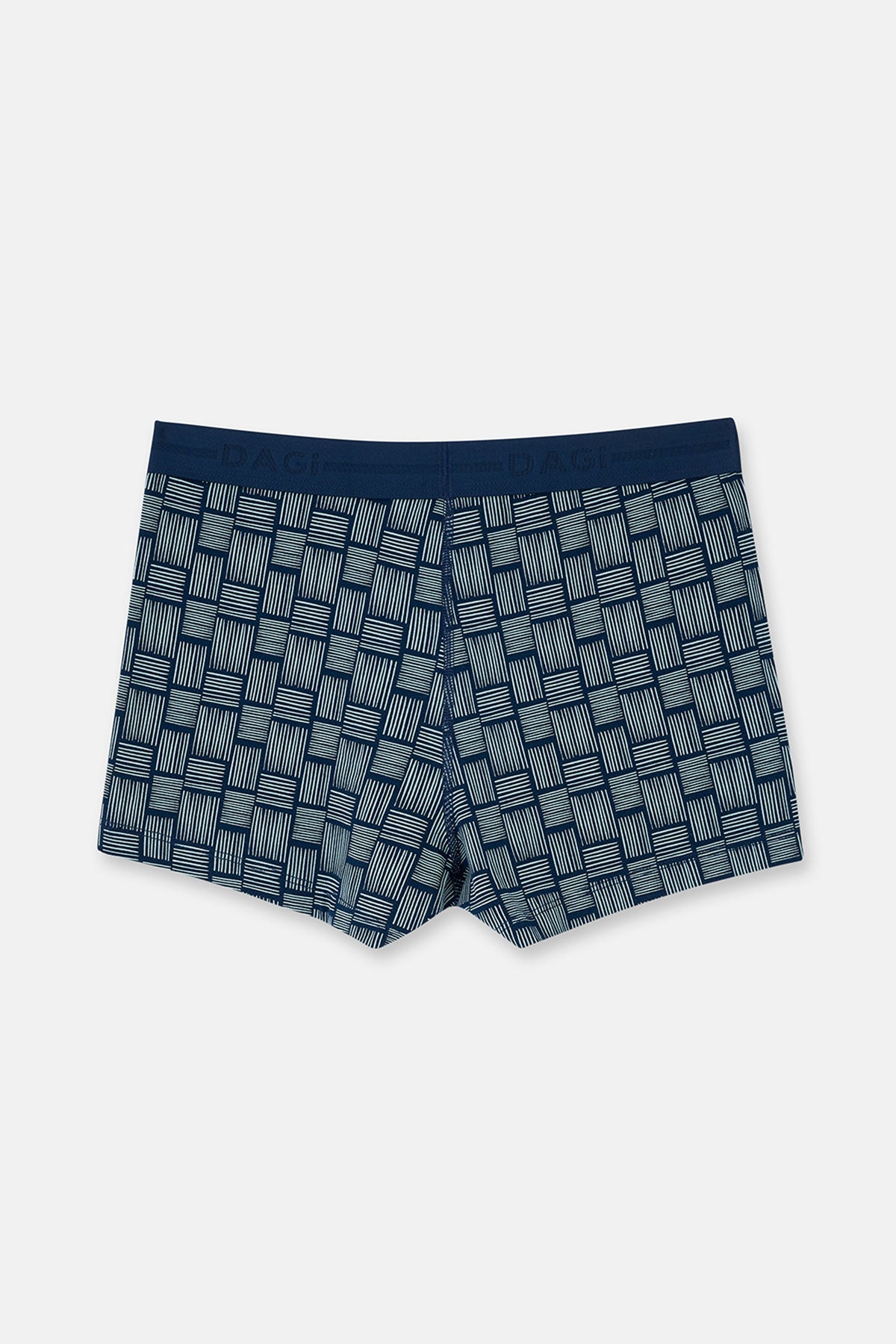 Lacivert Desenli Pamuk Boxer