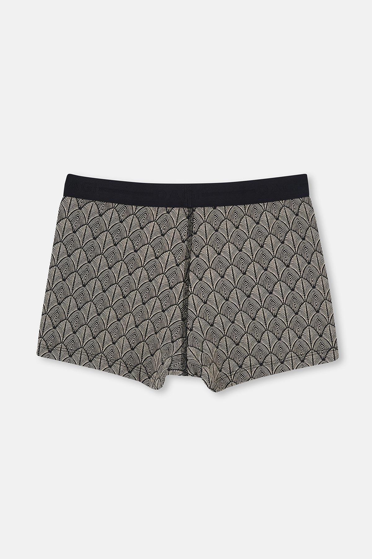 Siyah Desenli Pamuk Boxer