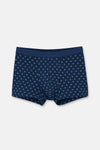 Lacivert-Mavi 5210 2'li Desenli Pamuk Boxer
