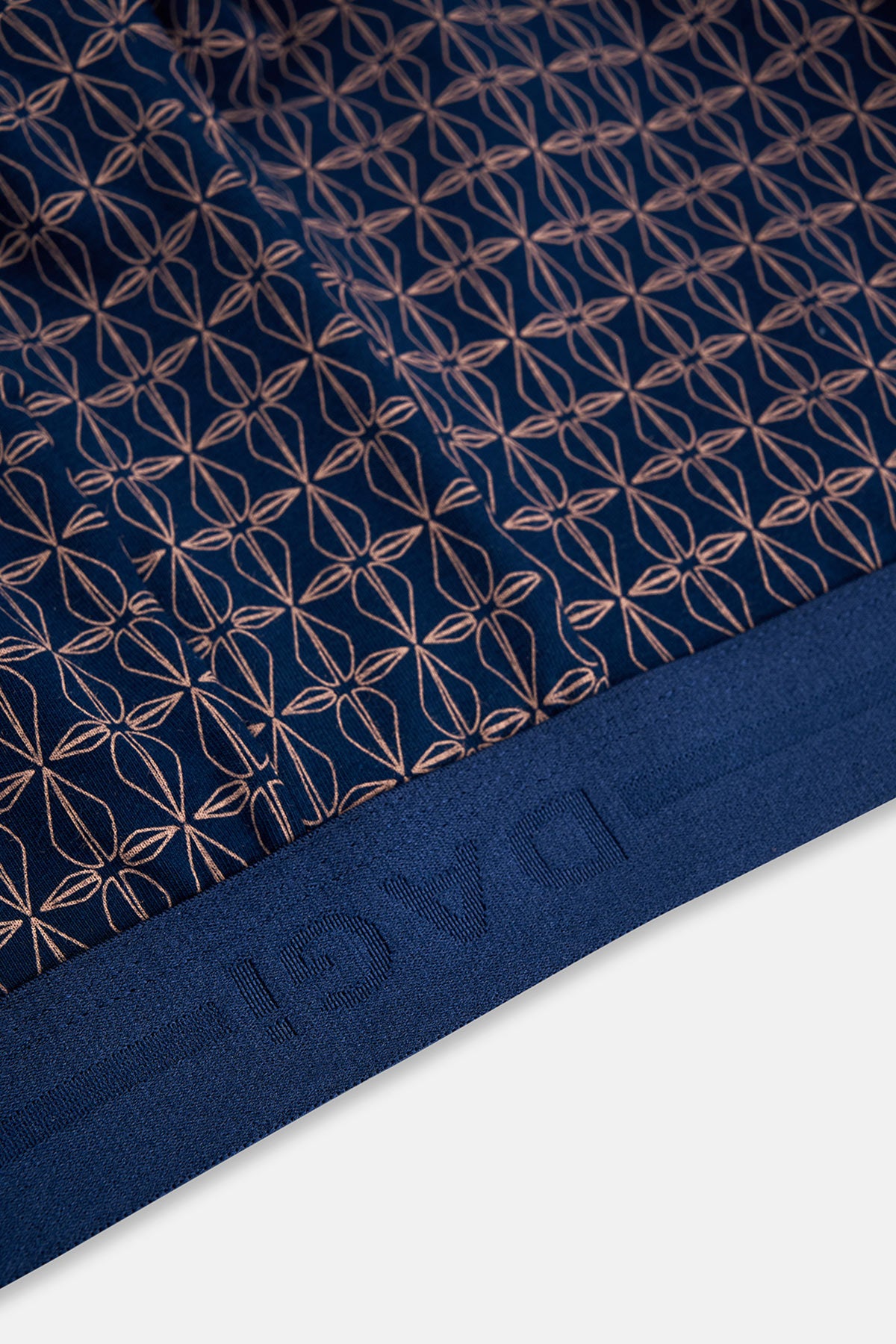 Lacivert Desenli Pamuk Boxer