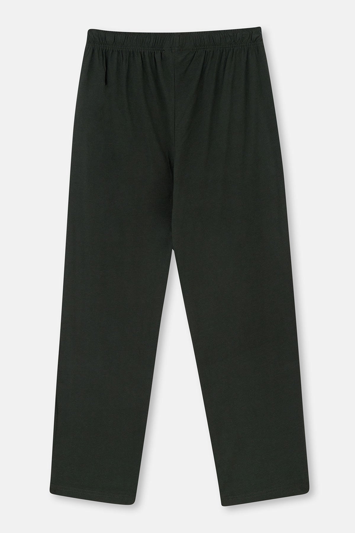 Gri–Yeşil Düz Paça Dokuma Etiket Detaylı Penye Modal Ikili Pantolon