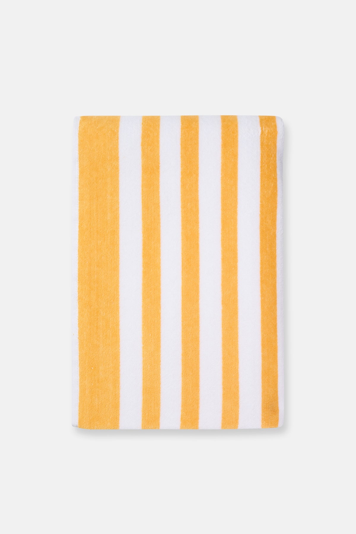 Turuncu Boyuna Çizgi Desenli Kadife Havlu 80X150