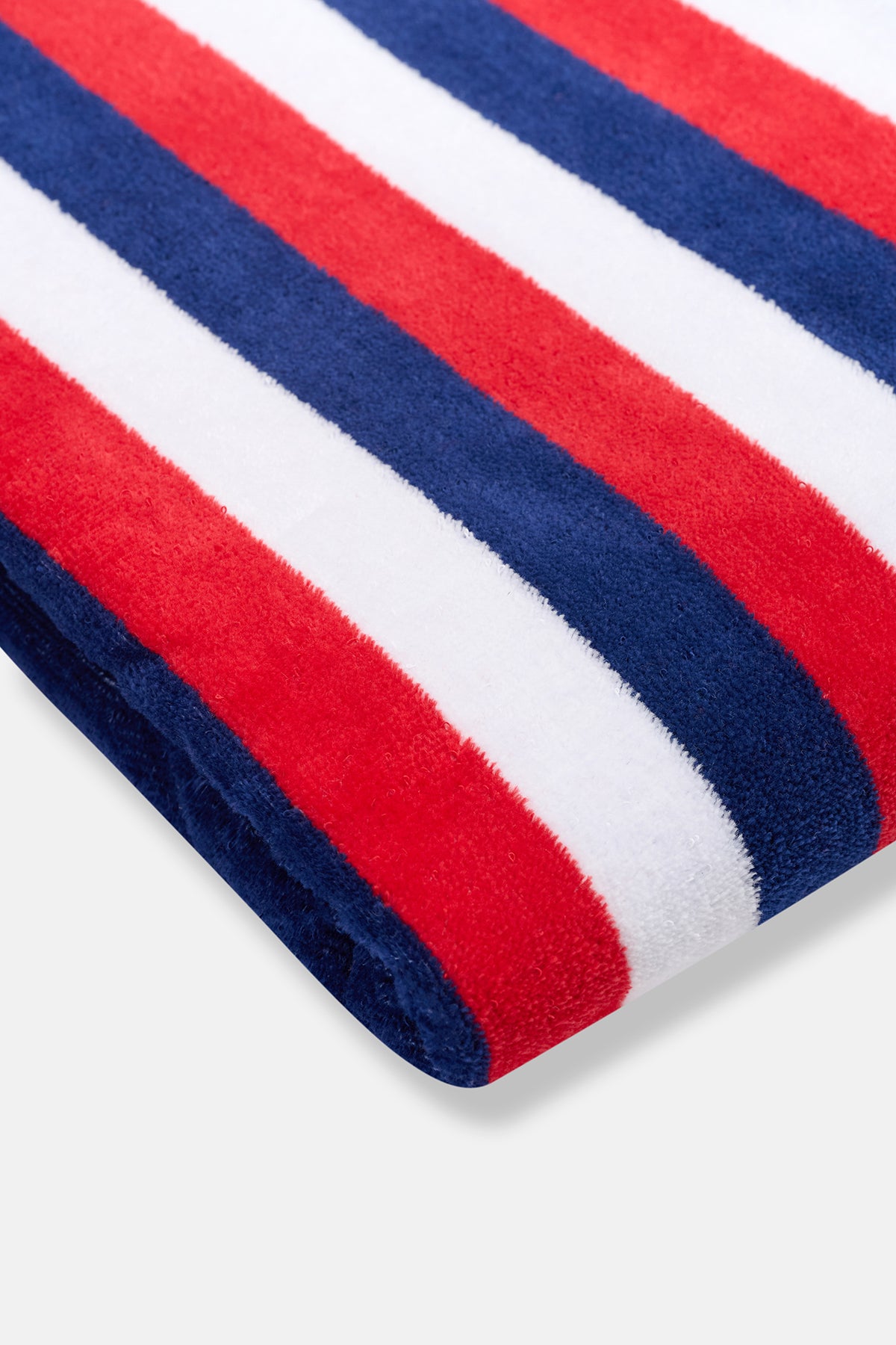 Multicolor Boyuna Çizgi Desenli Kadife Havlu 80X150