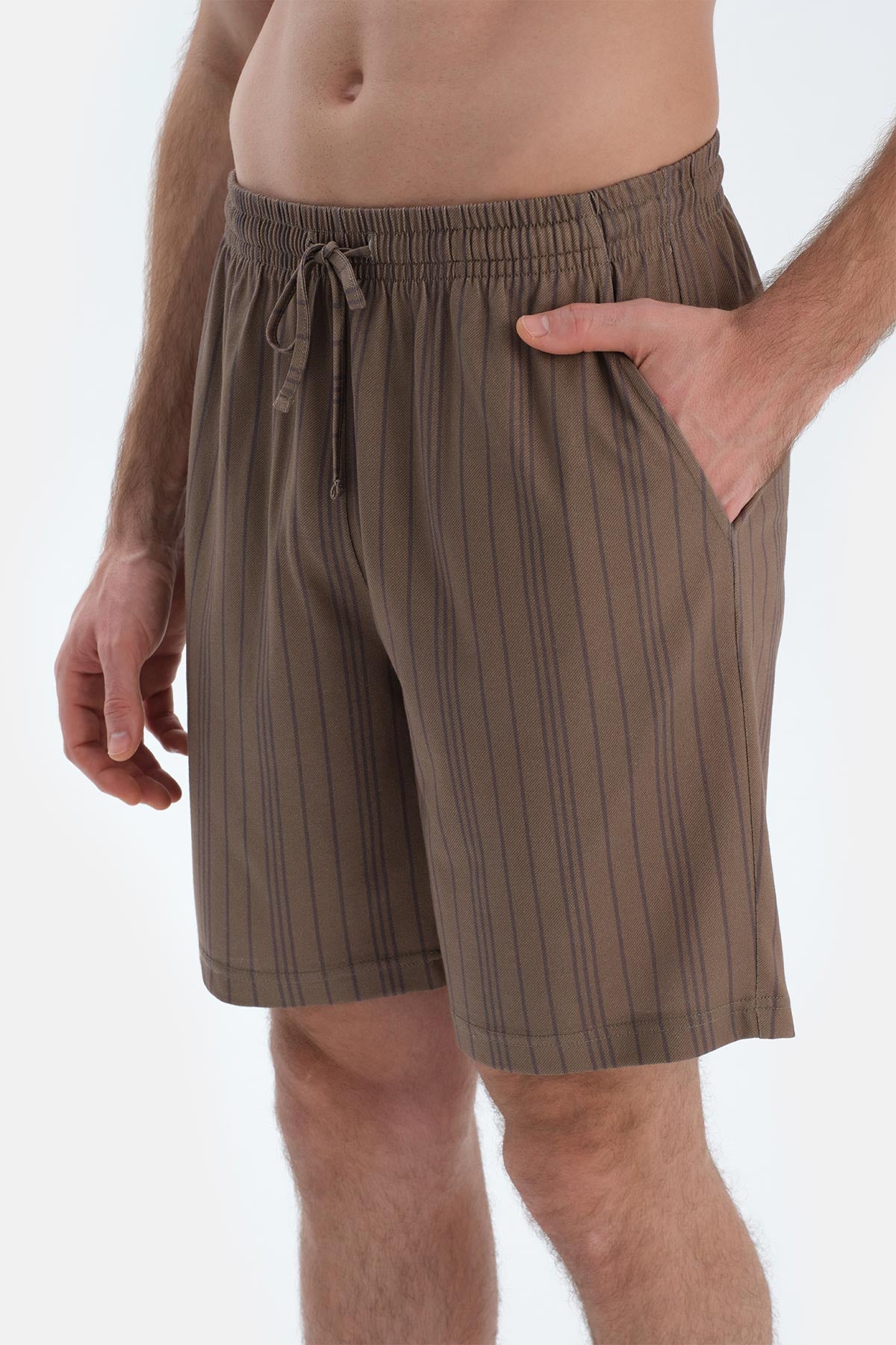 Multicolor Çizgili Gömlek Şort Pijama Takımı